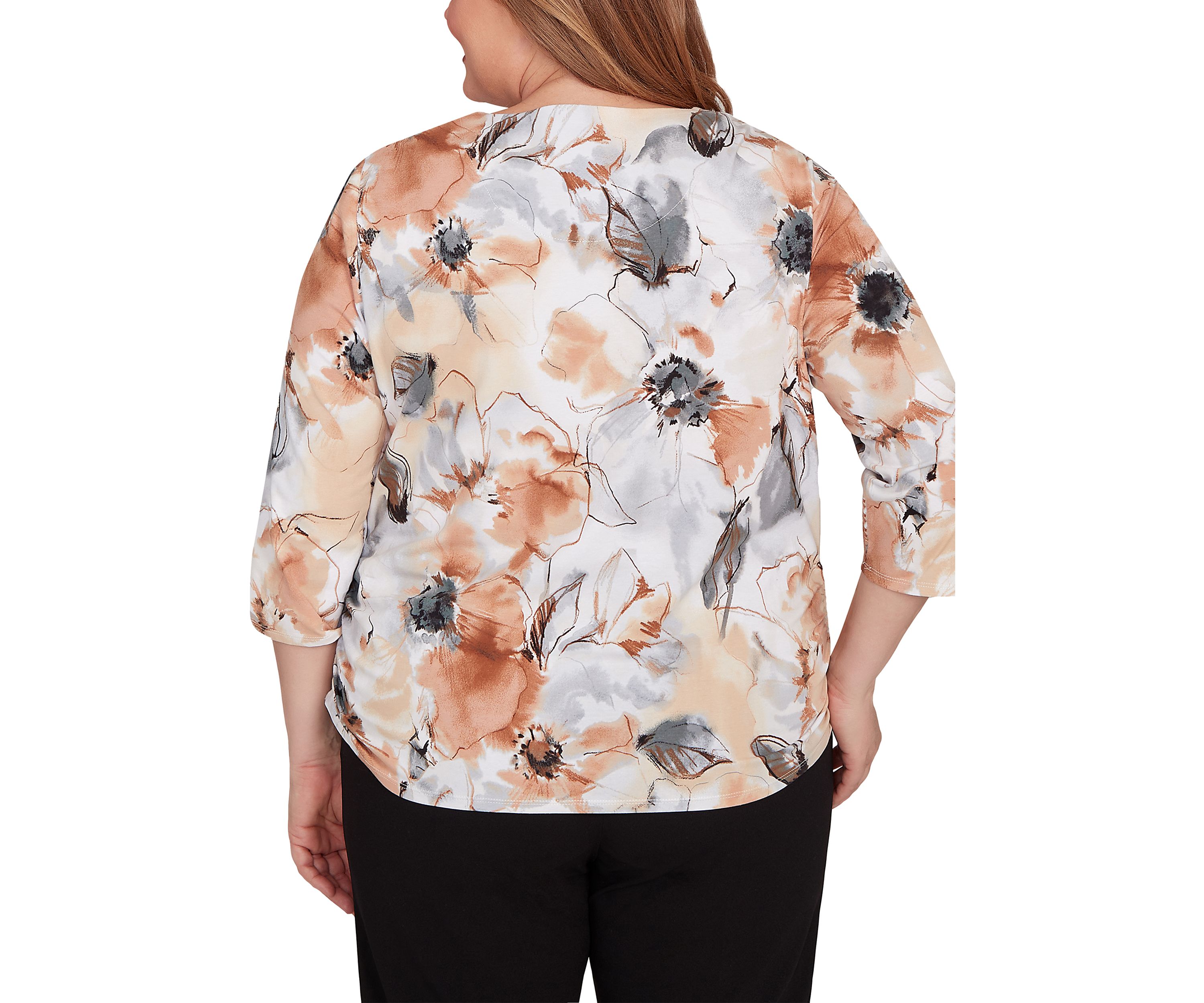 Plus Size Santa Barbara Watercolor Floral Top