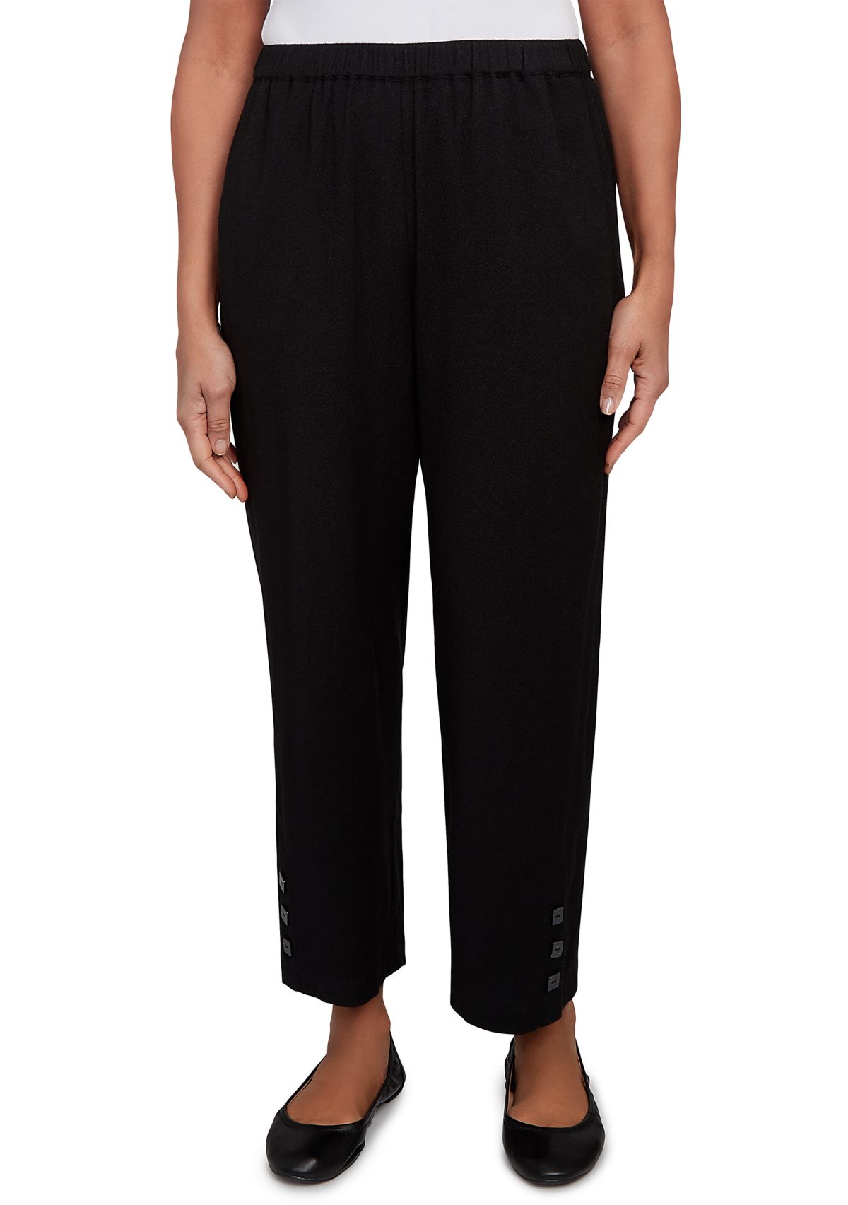 Petite Santa Barbara Button Cuff Ankle Pants