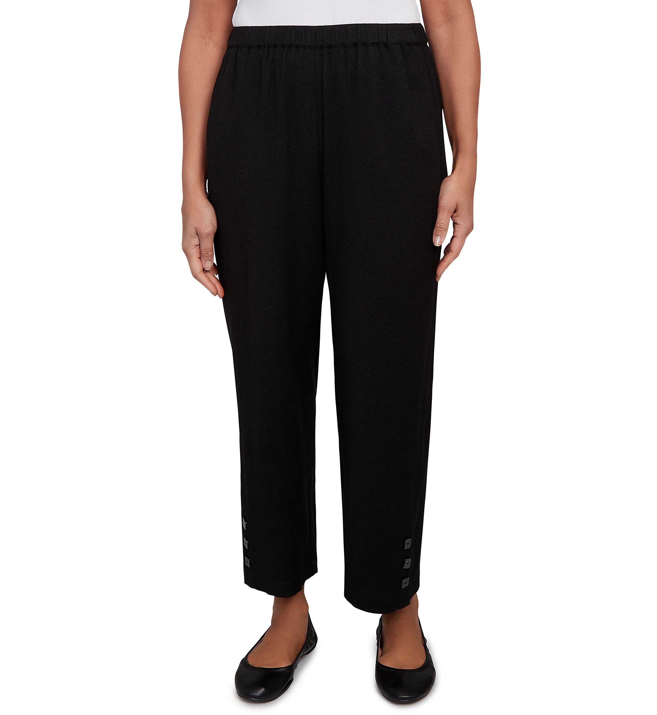 Petite Santa Barbara Button Cuff Ankle Pants