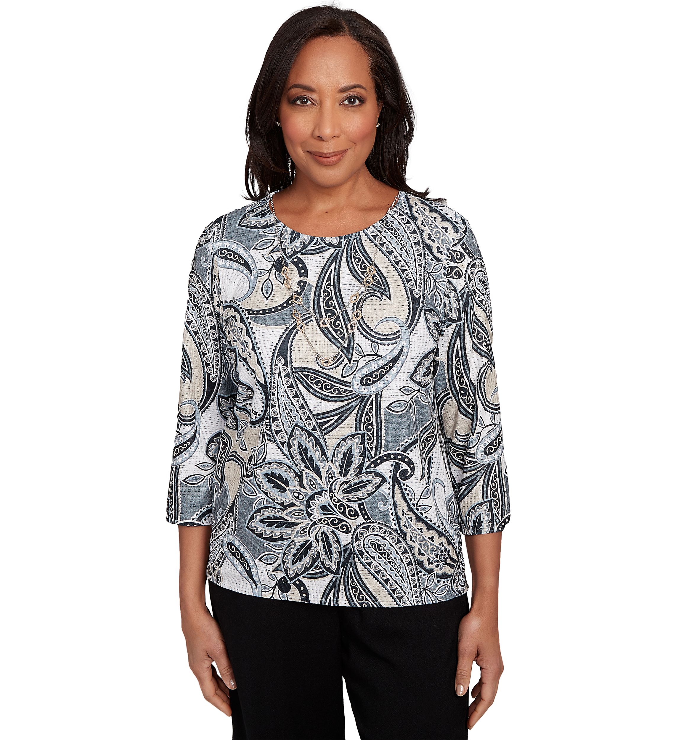 Petite Santa Barbara Reversible Paisley Skin Top 