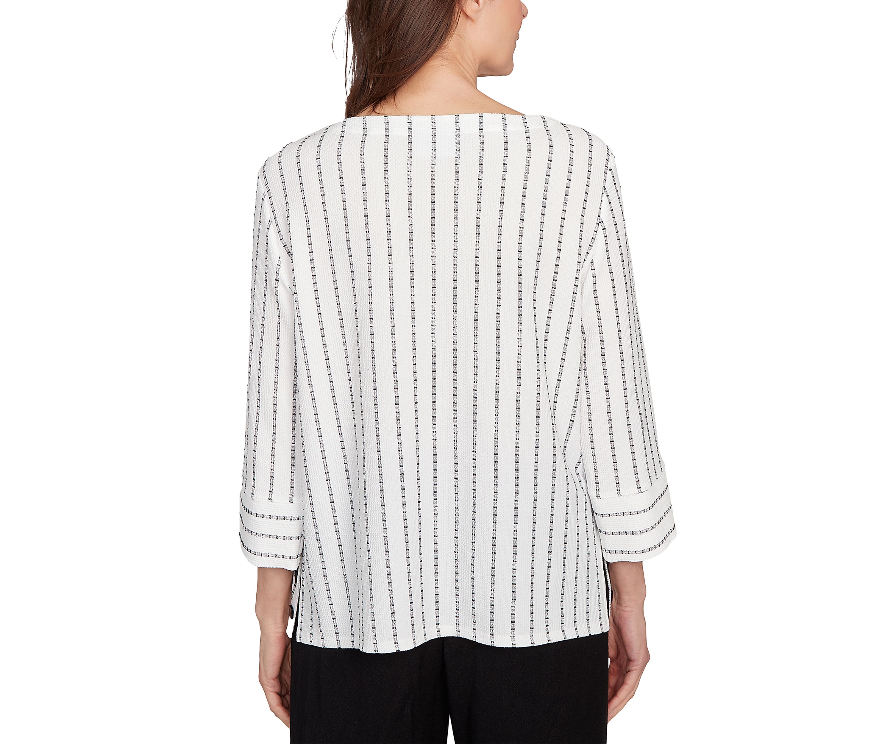 Petite Santa Barbara Spliced Texture Stripe Top