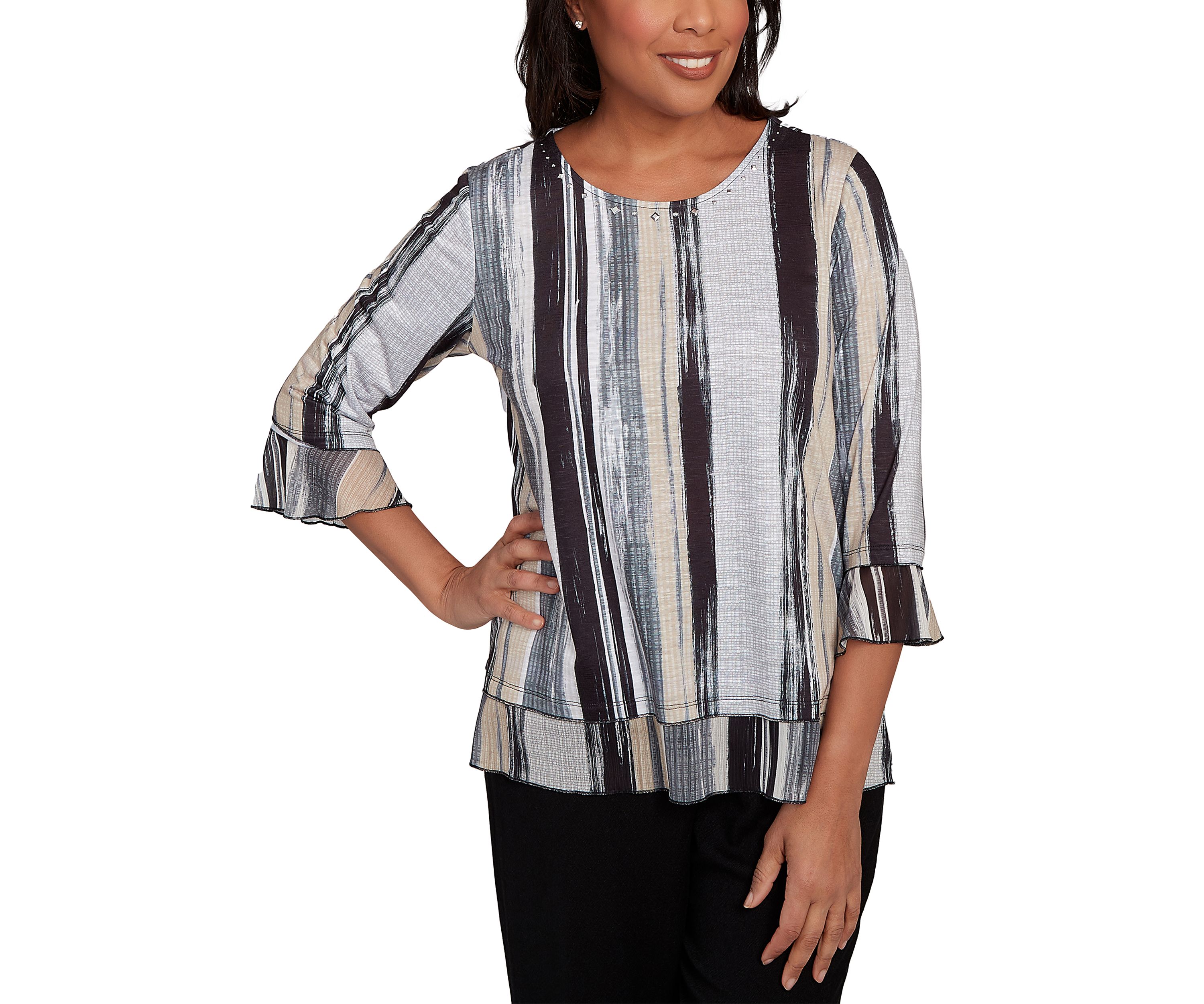 Petite Santa Barbara Etched Stripe Top 