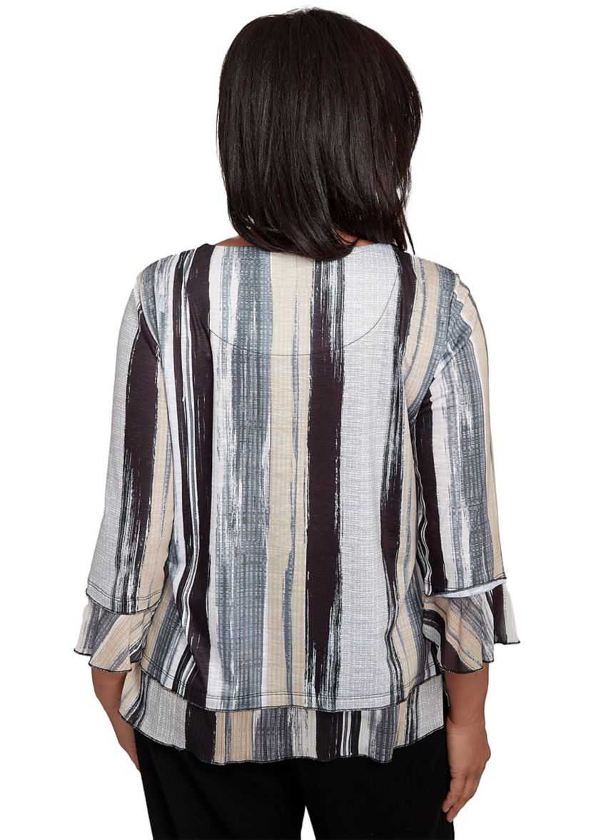 Petite Santa Barbara Etched Stripe Top 