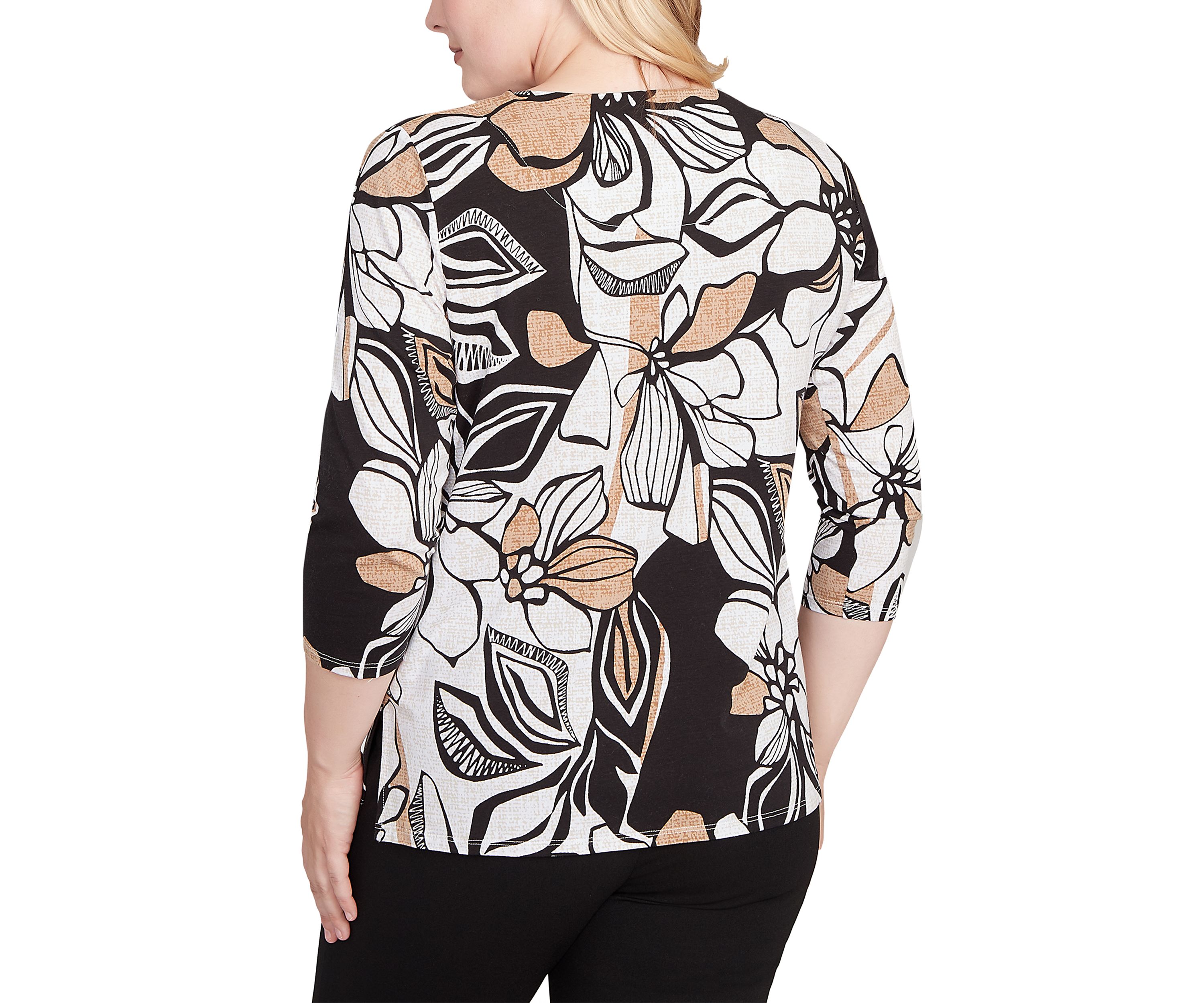 Petite Santa Barbara Leaf Floral Top