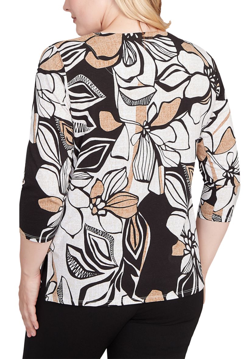 Petite Santa Barbara Leaf Floral Top