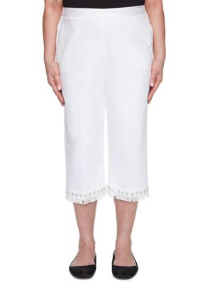 Alfred Dunner Women's Checkmate Lace Fringe Capri Pants | belk