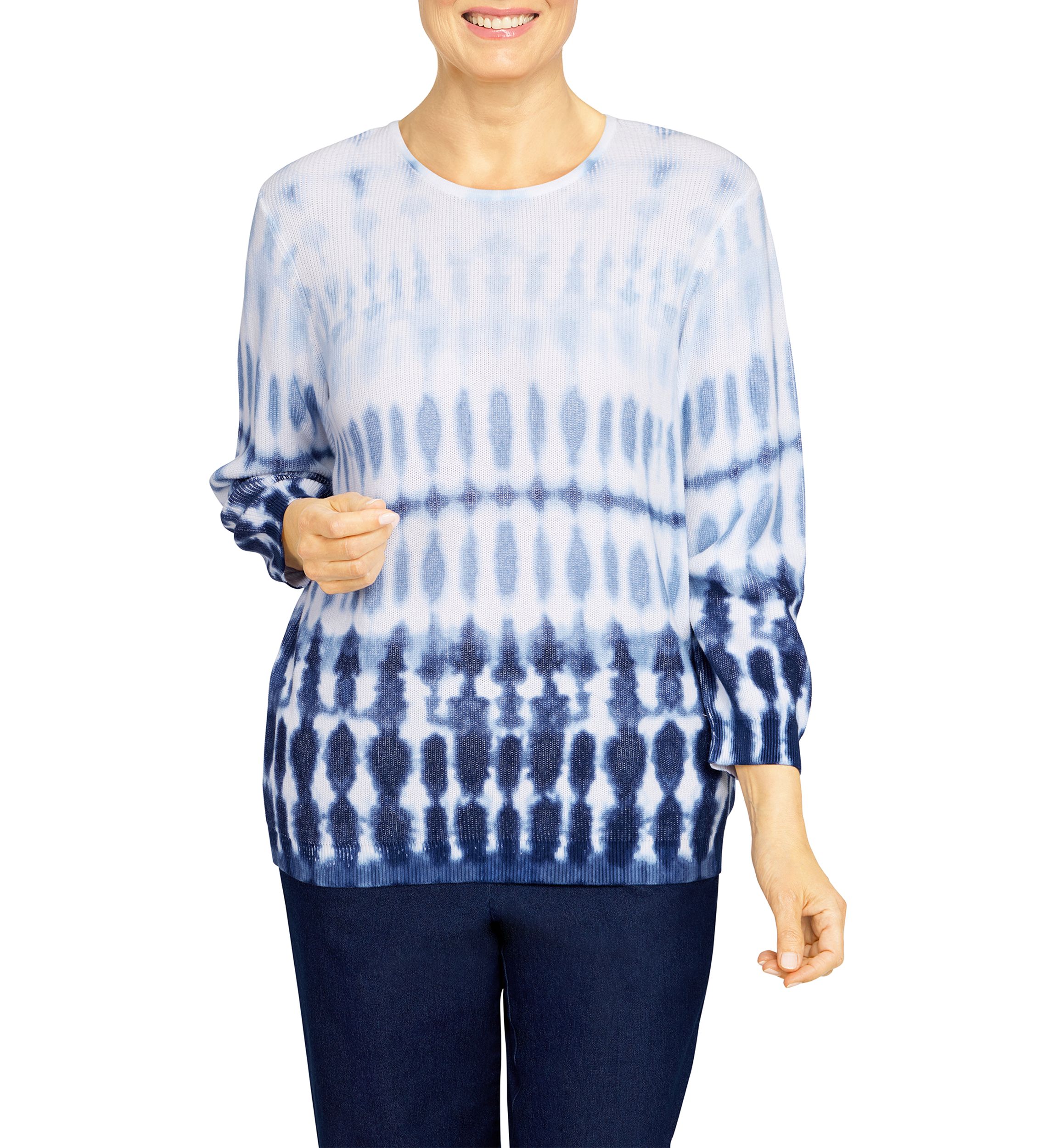 Petite Shenandoah Valley Crew Neck Ombré Tie Dye Sweater