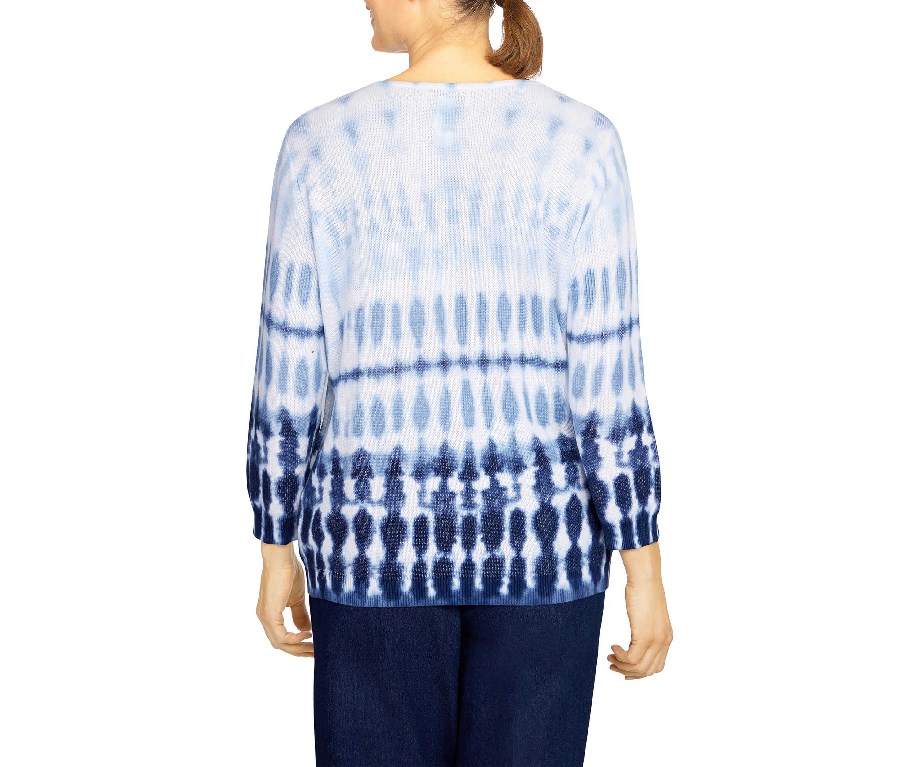 Petite Shenandoah Valley Crew Neck Ombré Tie Dye Sweater