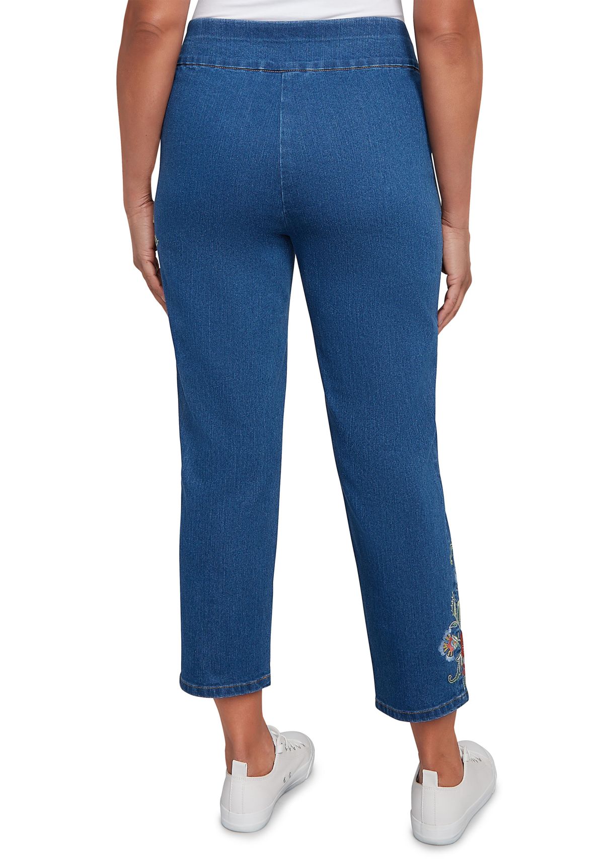 Womens El Paso Floral Embroidered Ankle Pants