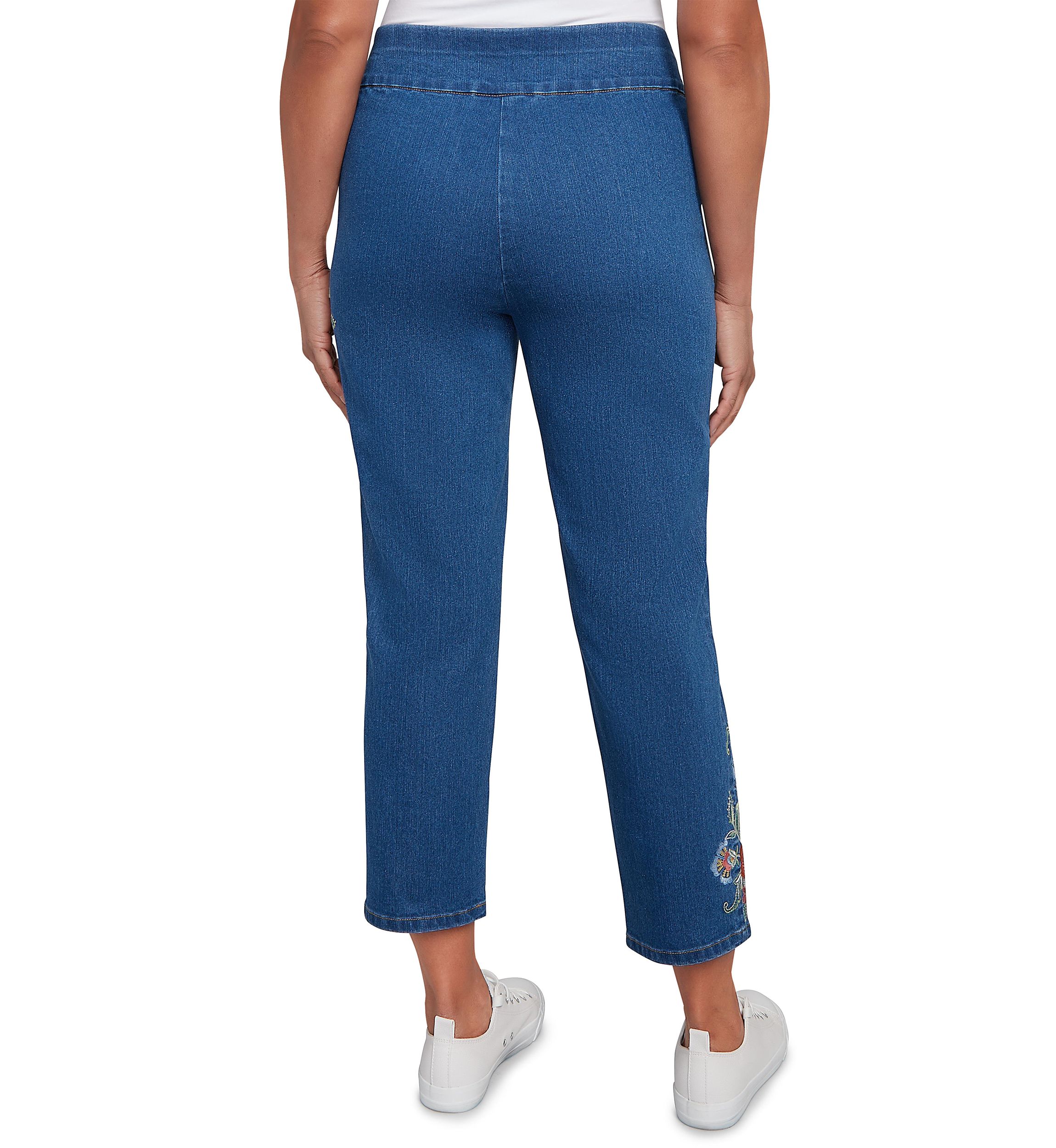 Womens El Paso Floral Embroidered Ankle Pants