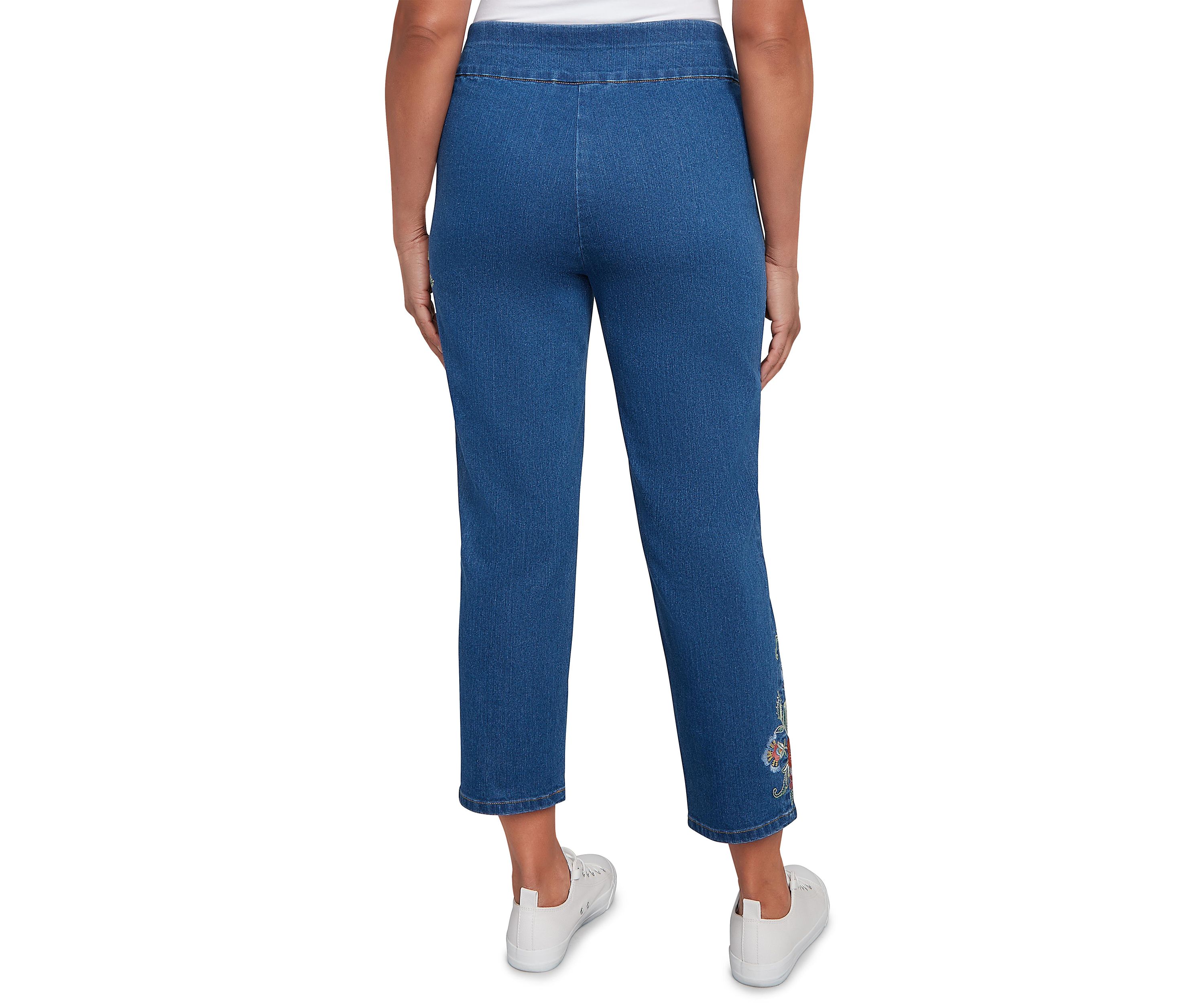 Womens El Paso Floral Embroidered Ankle Pants