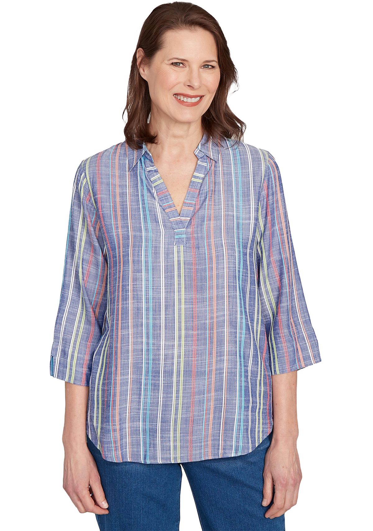 Womens El Paso Texture Multi Stripe Top 