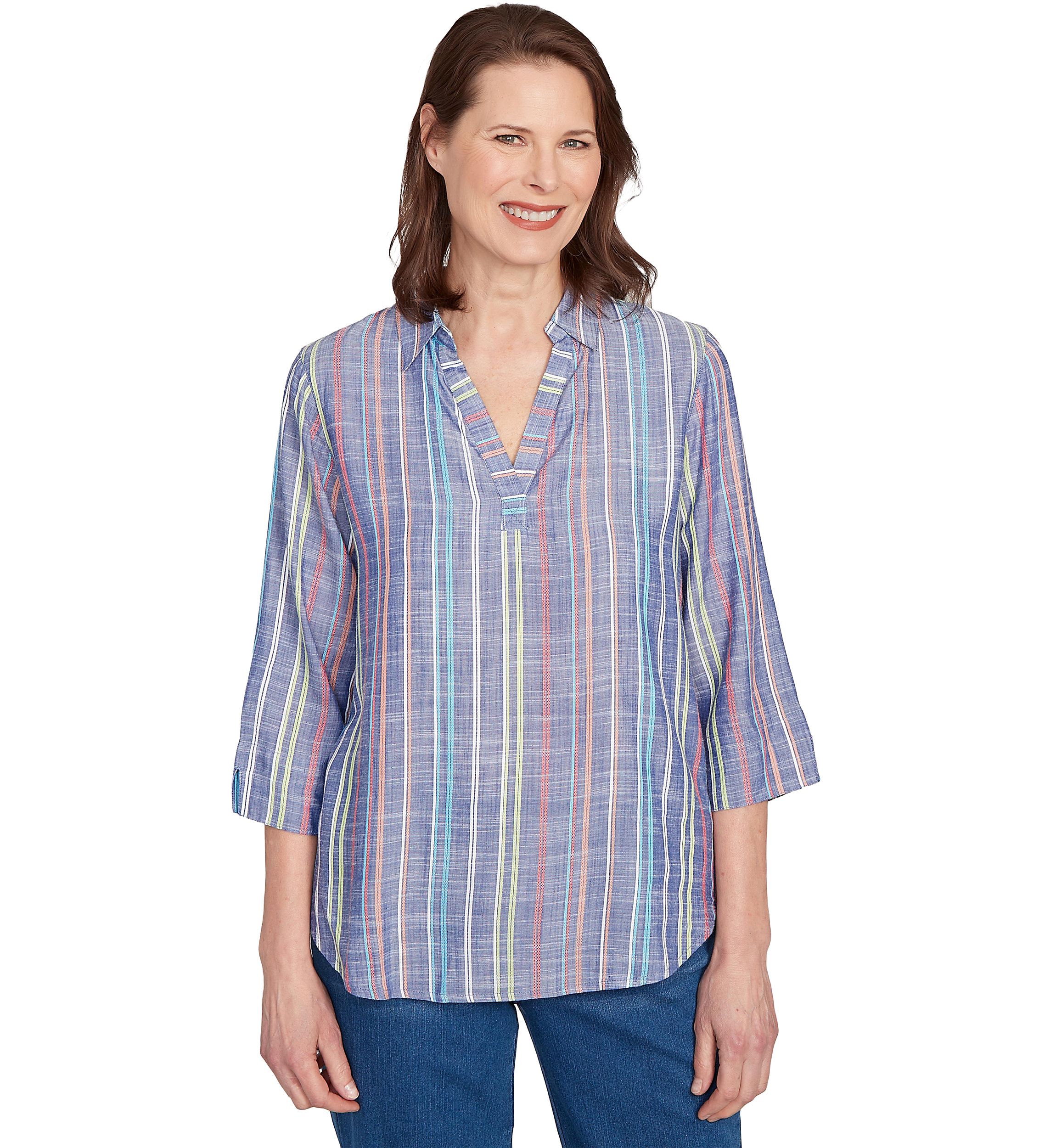 Womens El Paso Texture Multi Stripe Top 