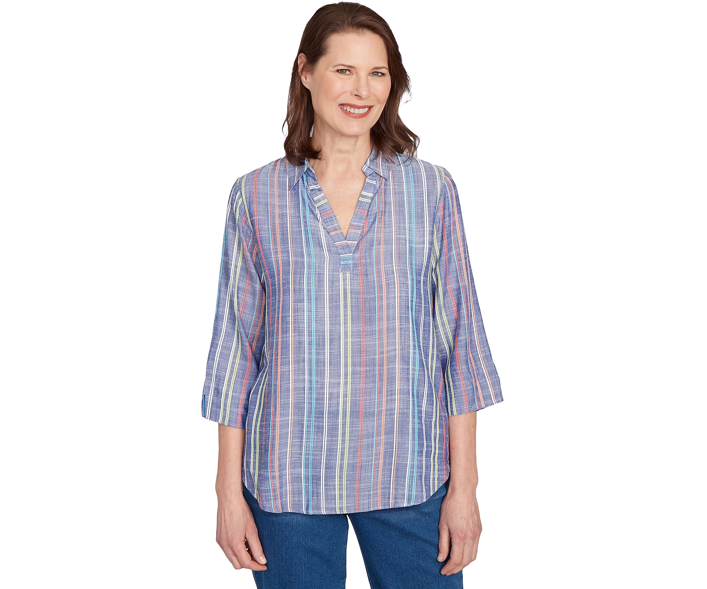Womens El Paso Texture Multi Stripe Top 