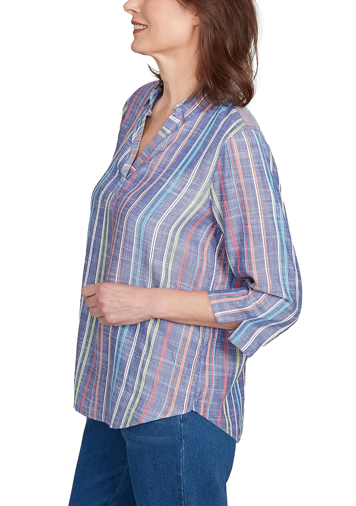 Womens El Paso Texture Multi Stripe Top 