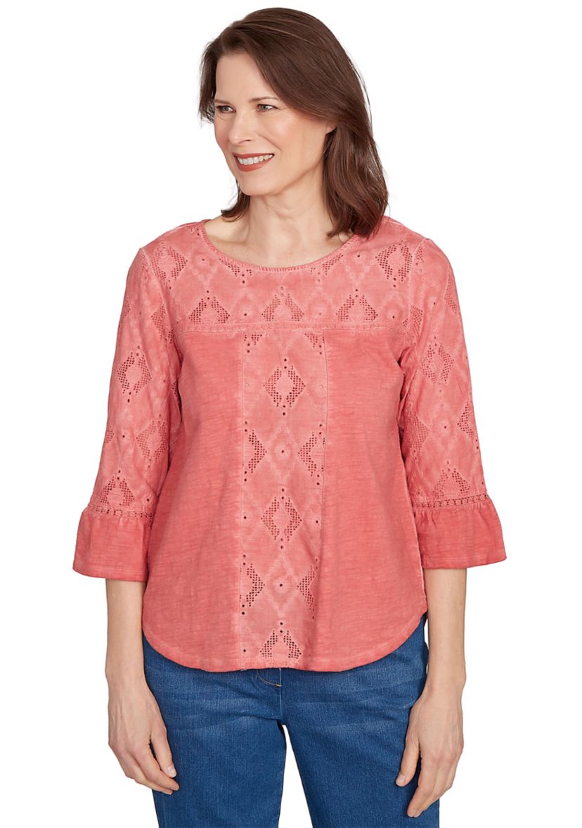 Womens El Paso Spliced Diamond Solid Top