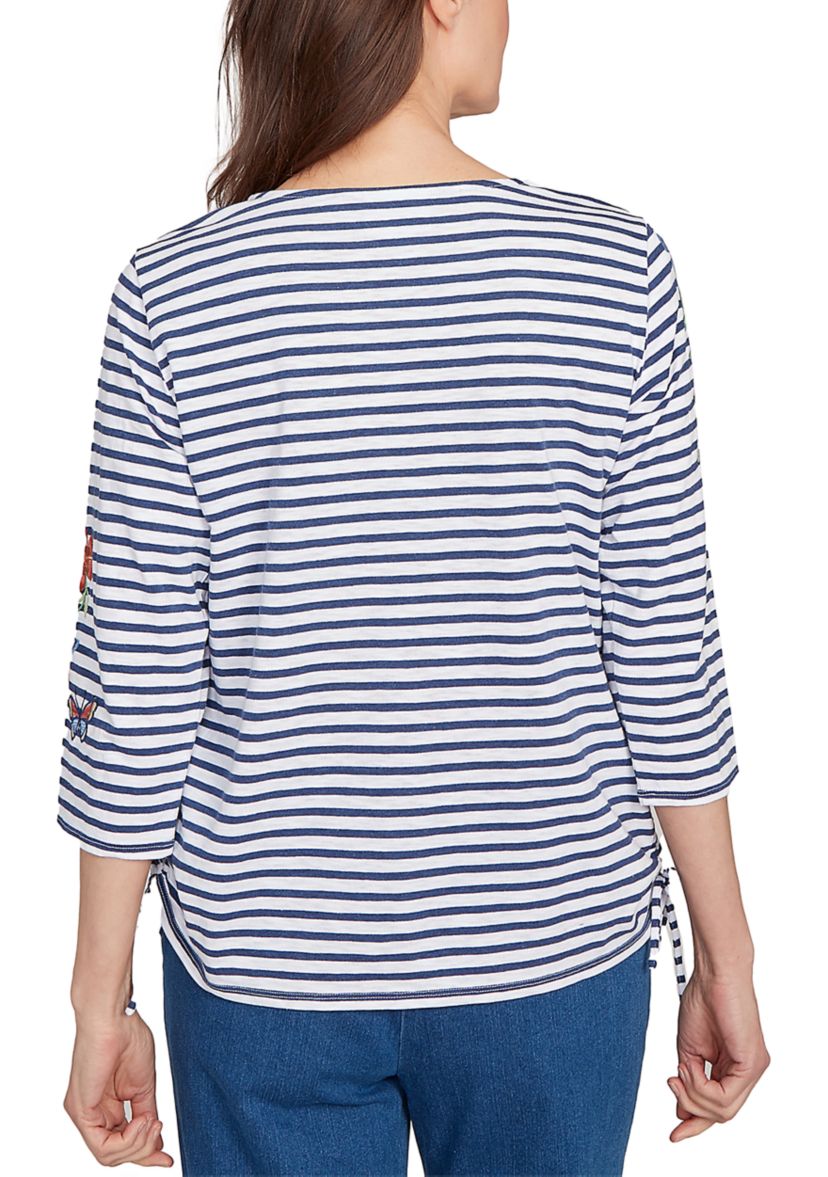 Womens Floral Embroidered Top
