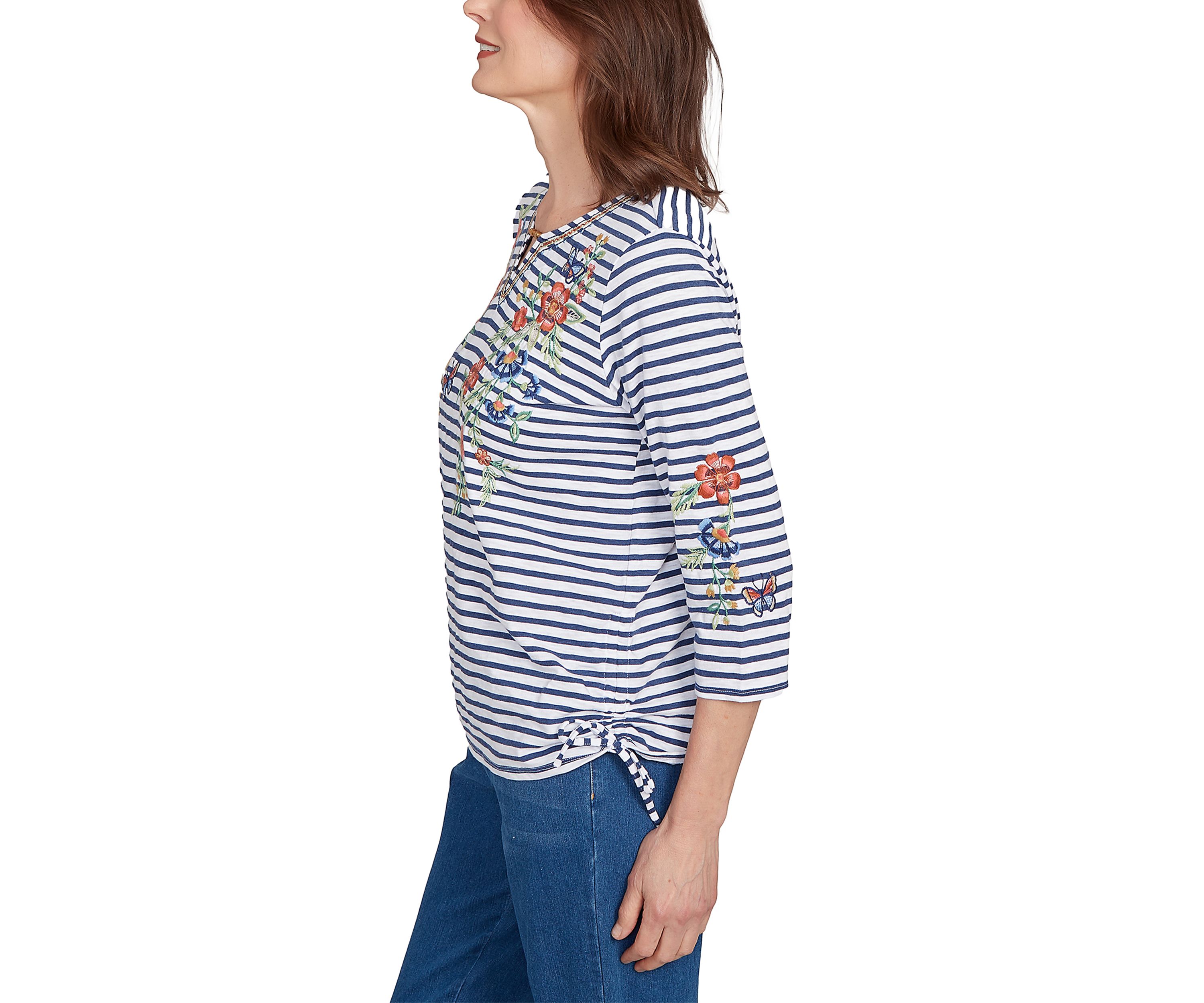 Womens Floral Embroidered Top