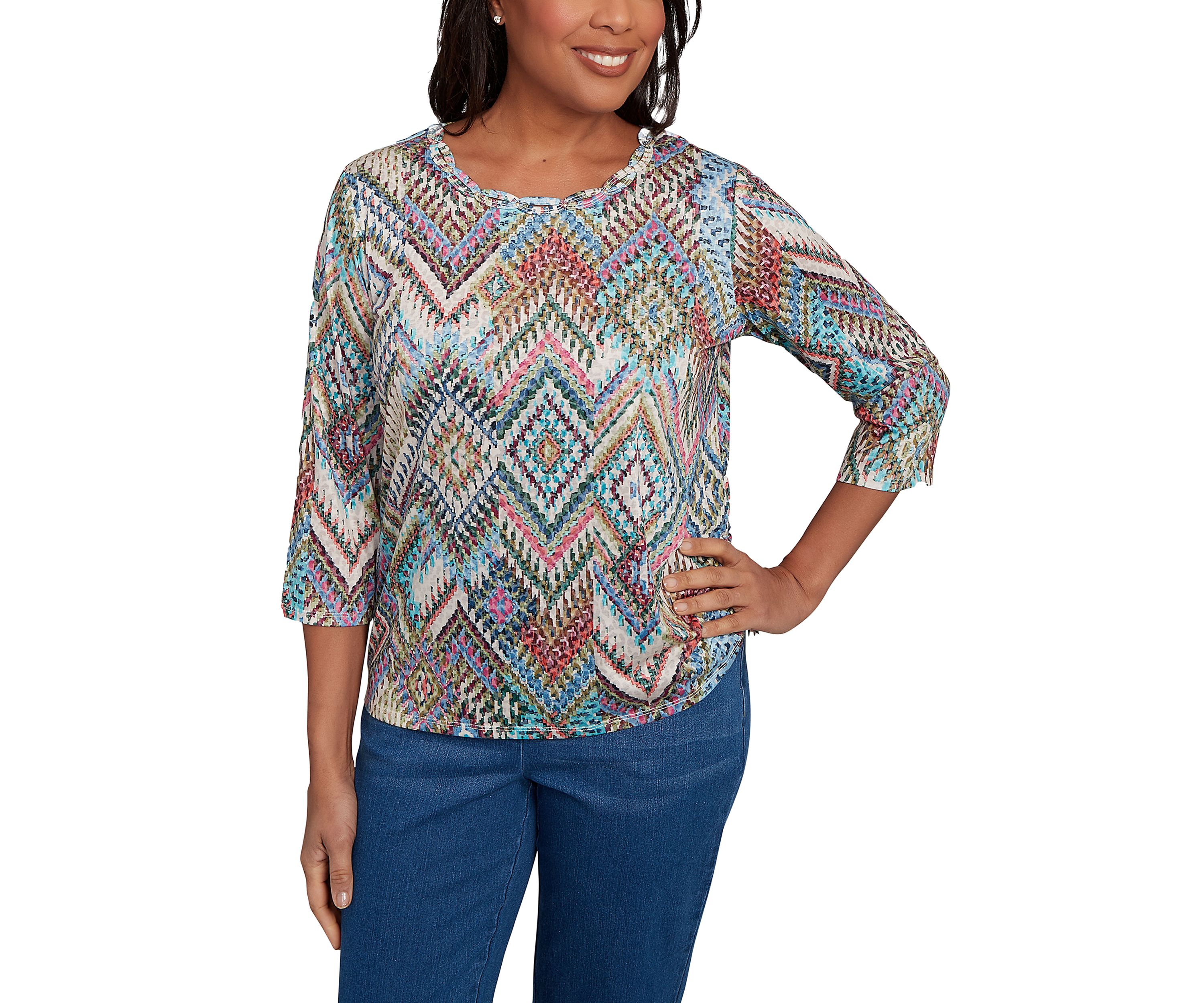 Womens El Paso Ikat Diamond Top