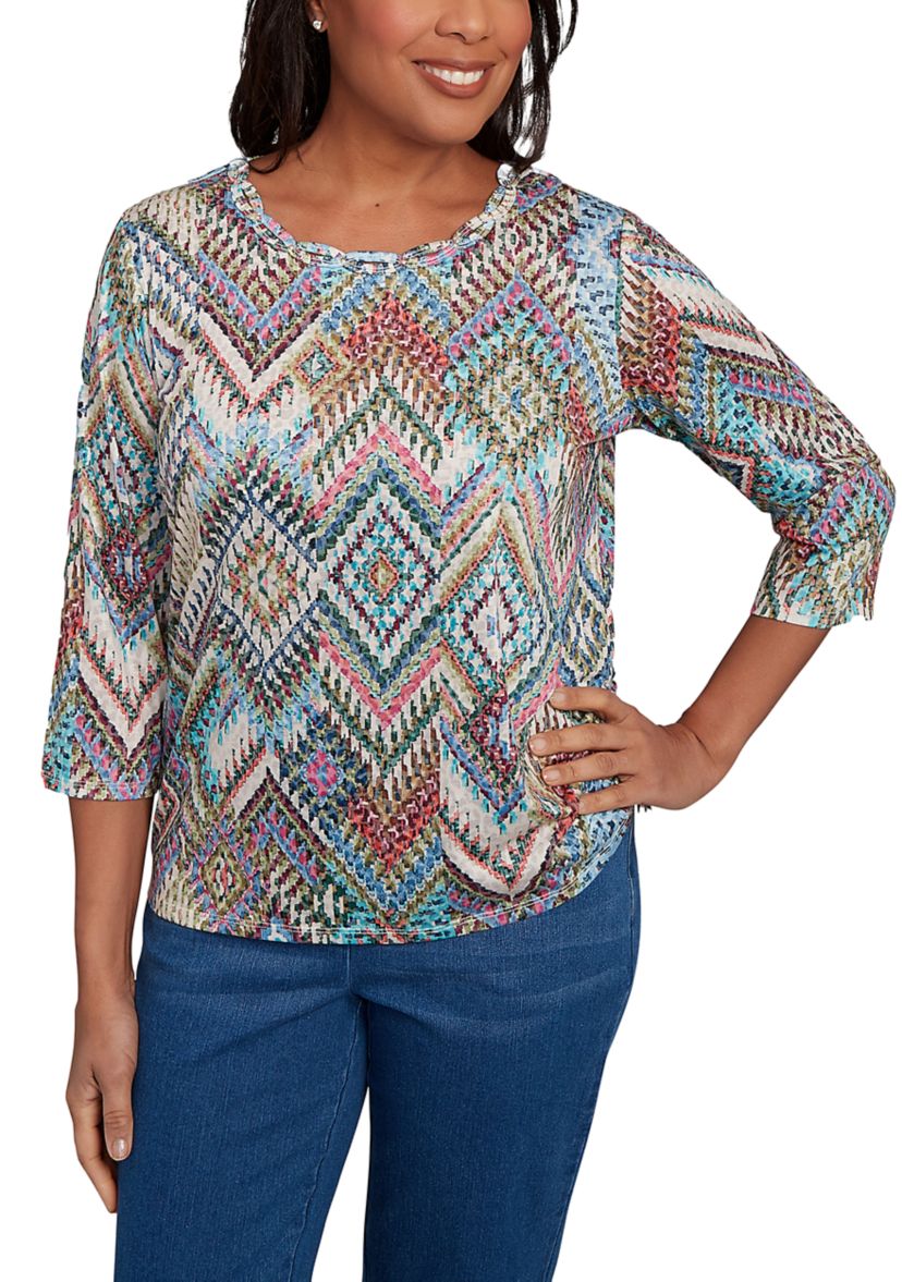 Womens El Paso Ikat Diamond Top
