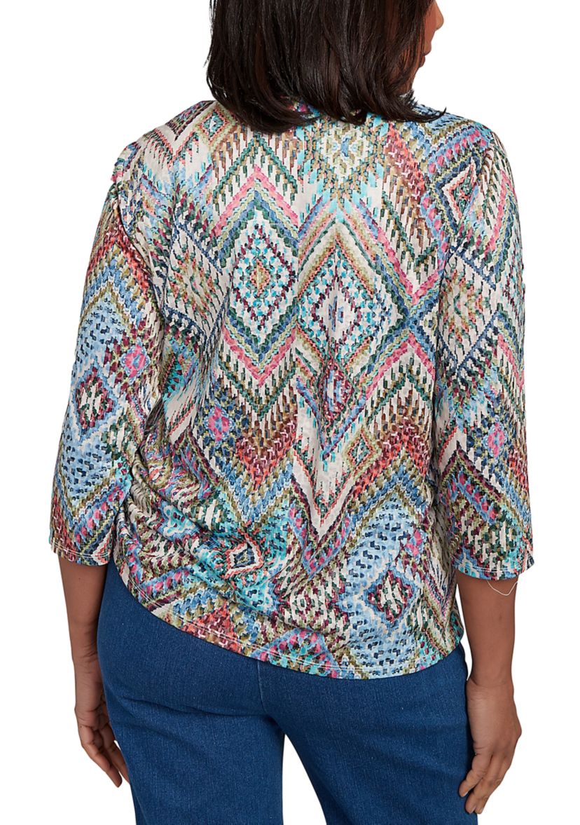 Womens El Paso Ikat Diamond Top
