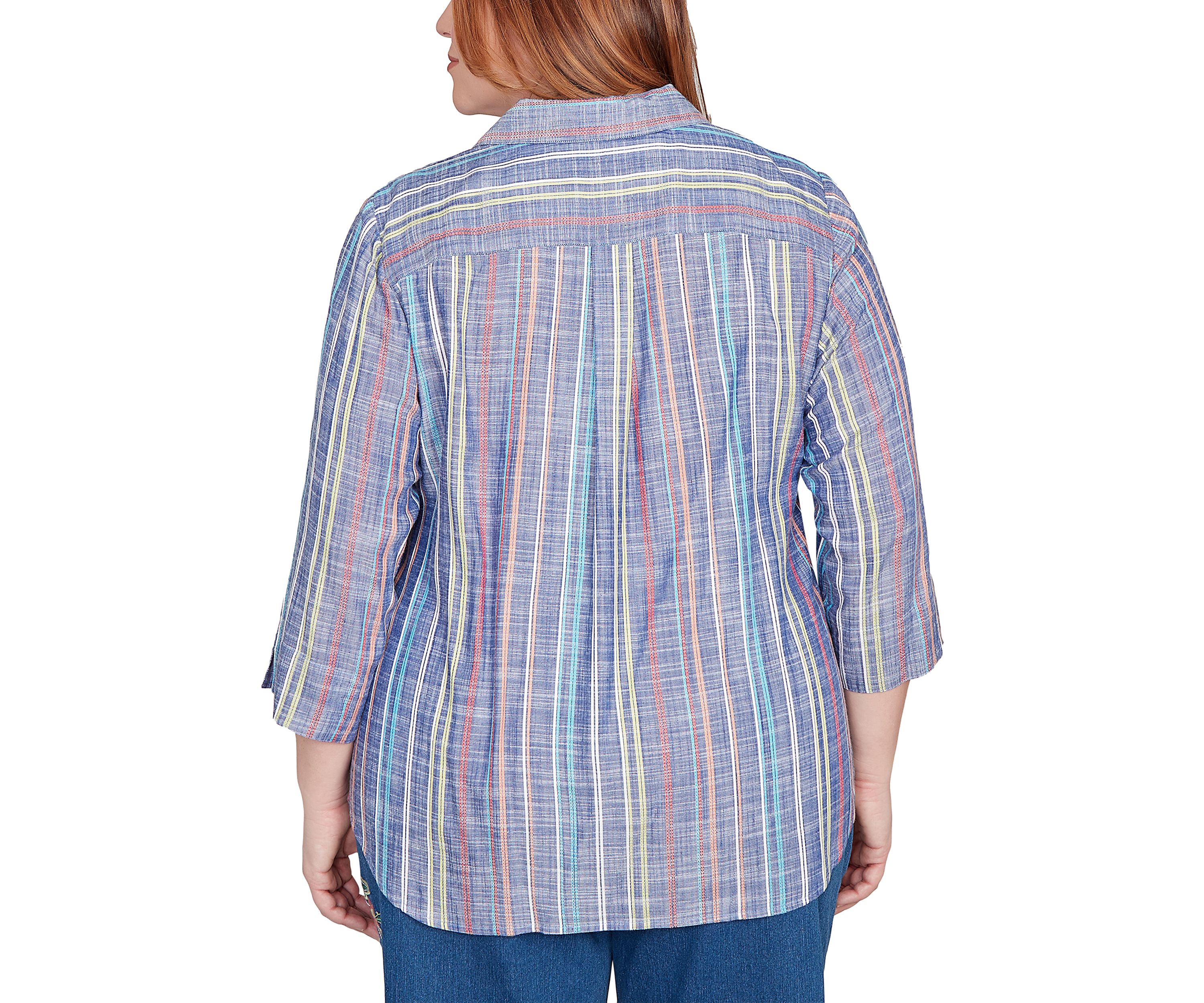 Plus Size El Paso Texture Multi Stripe Top
