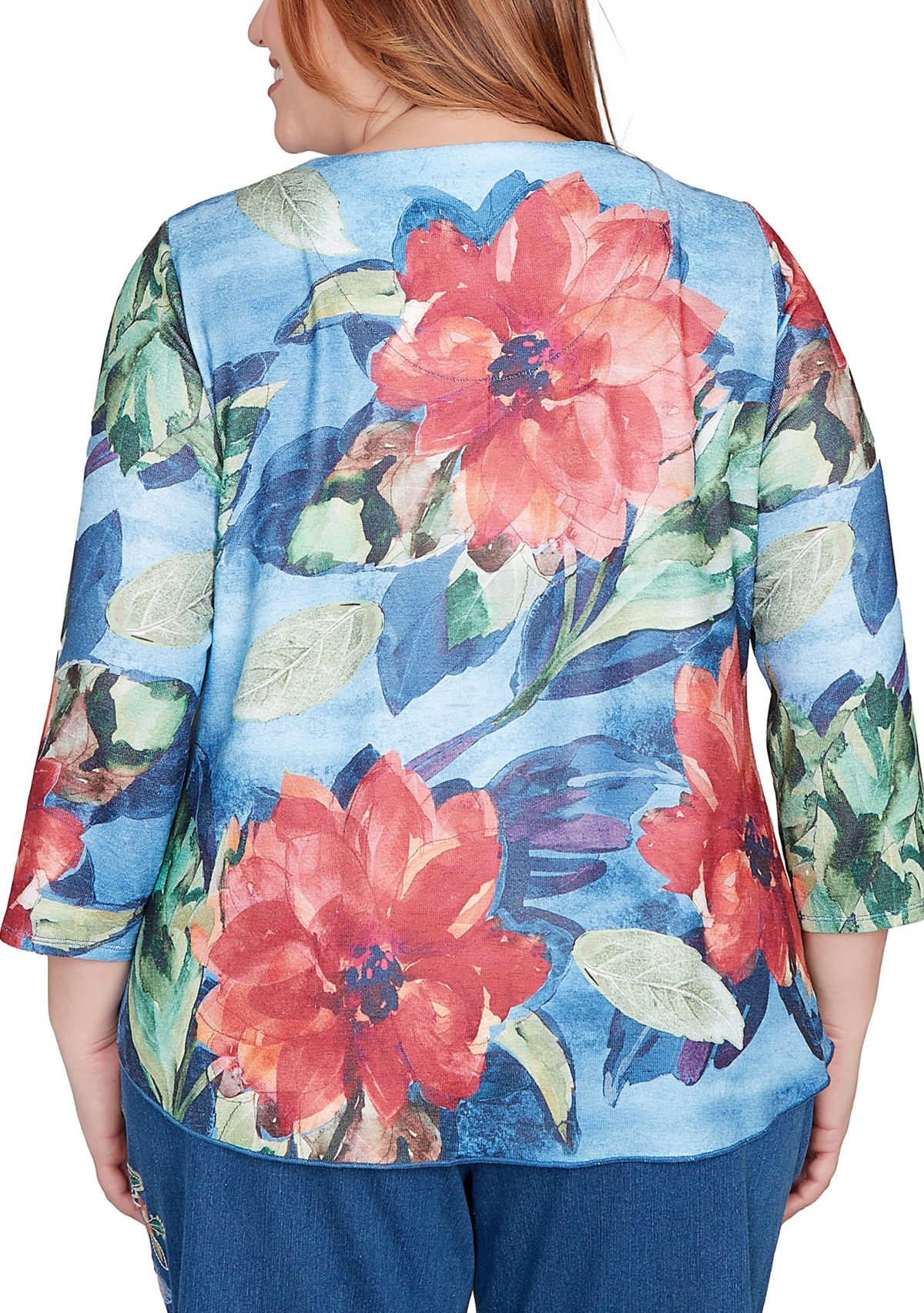 Plus Size El Paso Drama Floral Top 
