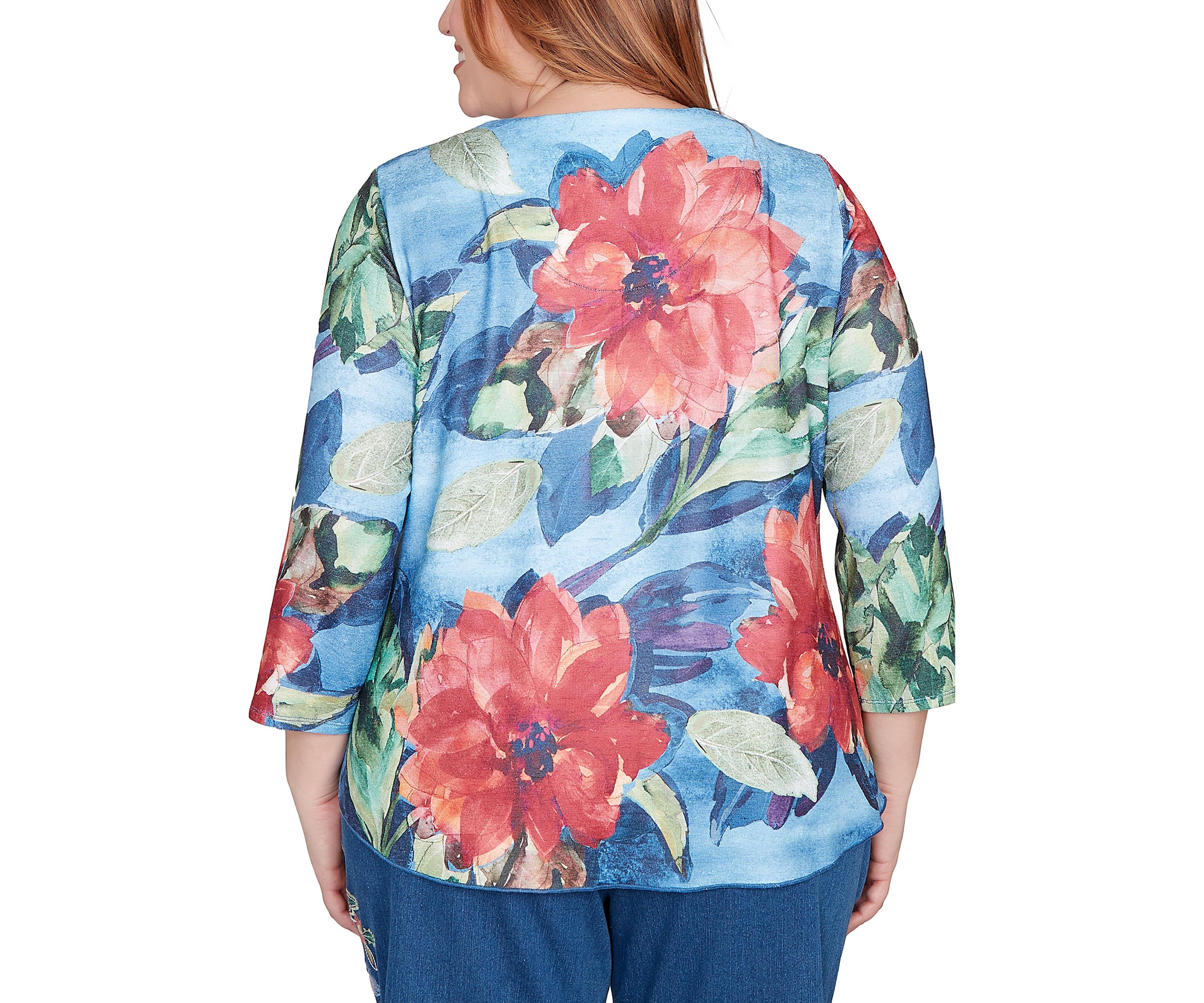 Plus Size El Paso Drama Floral Top 
