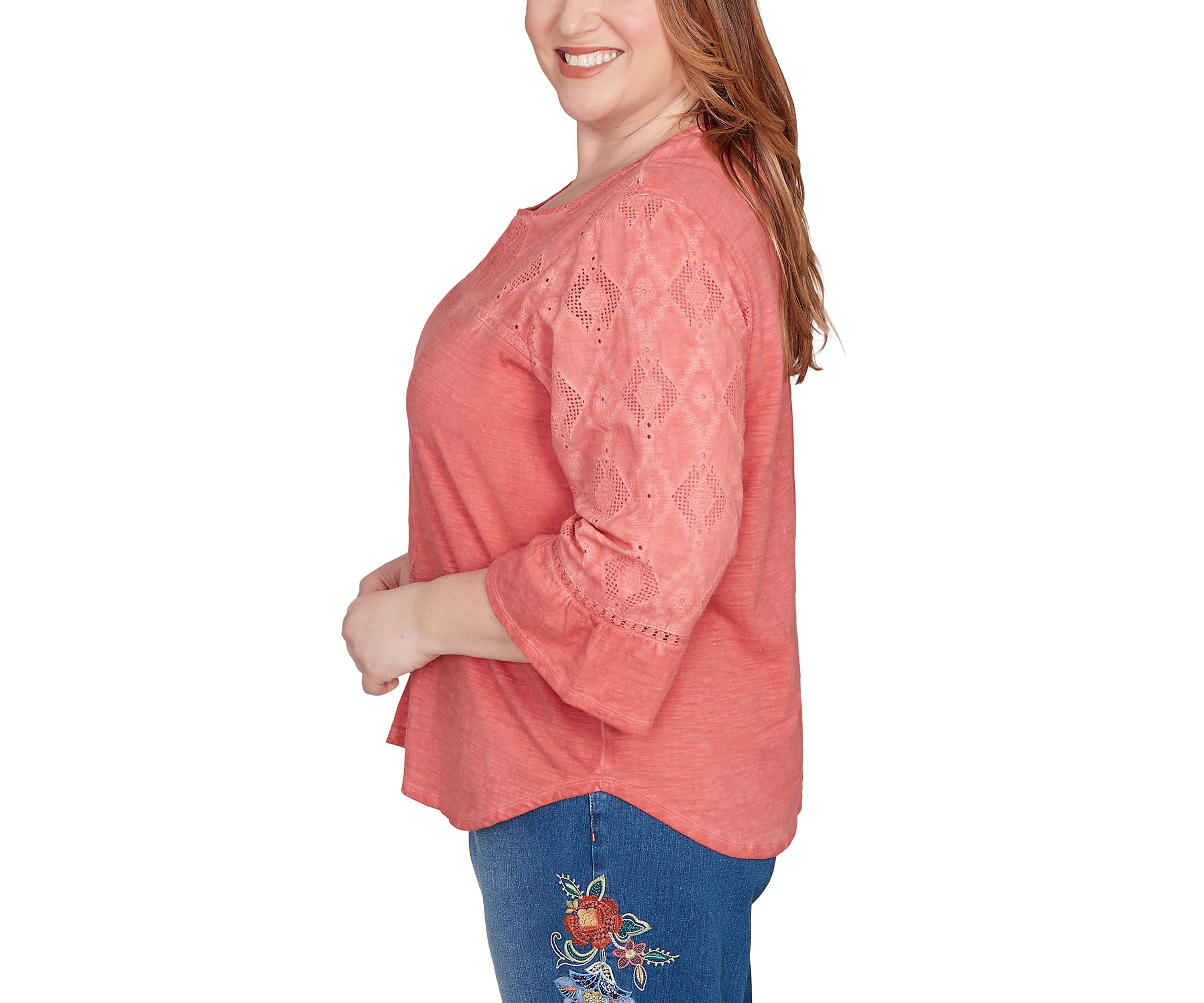 Plus Size El Paso Spliced Diamond Solid Top