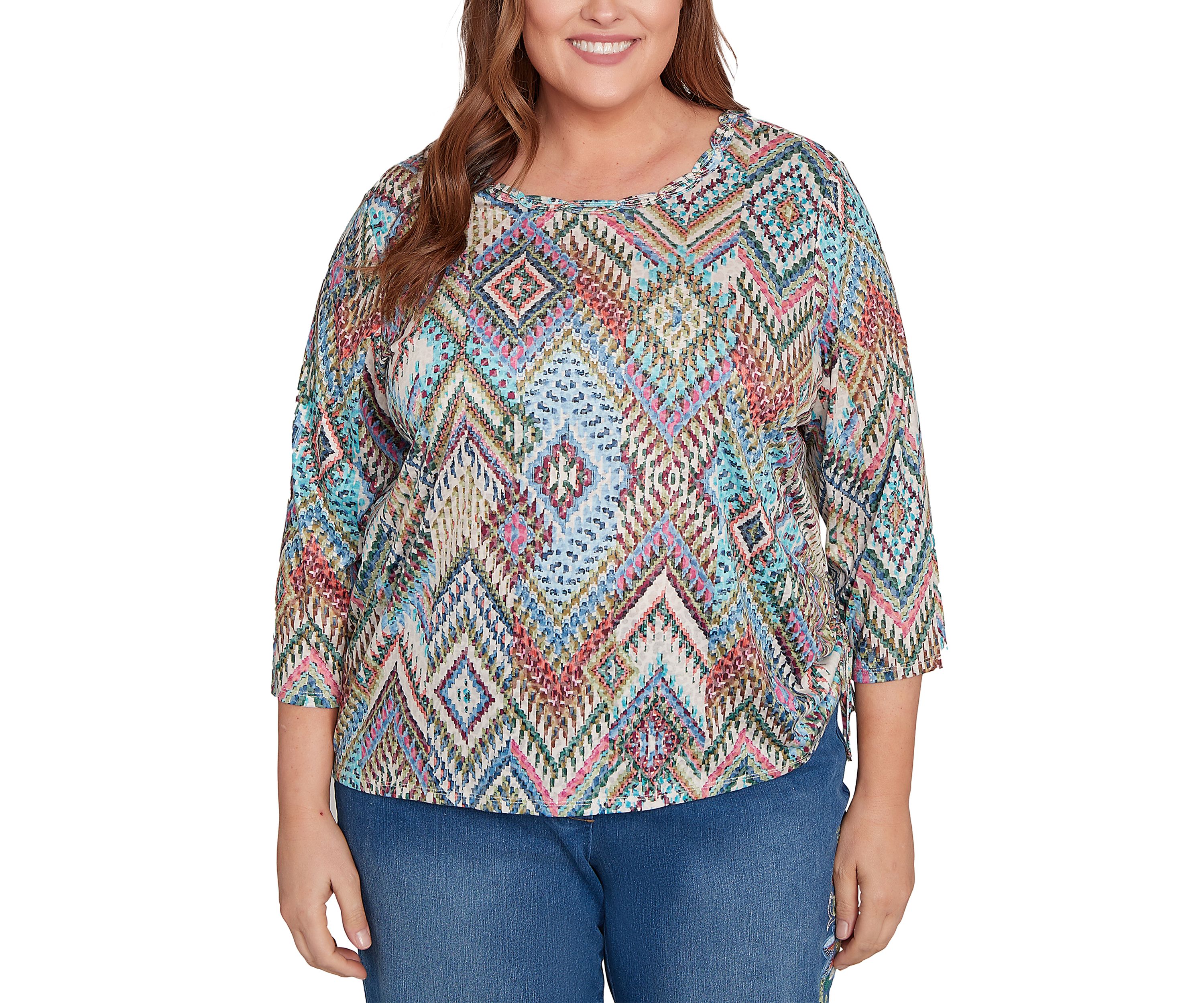 Plus Size El Paso Ikat Diamond Top