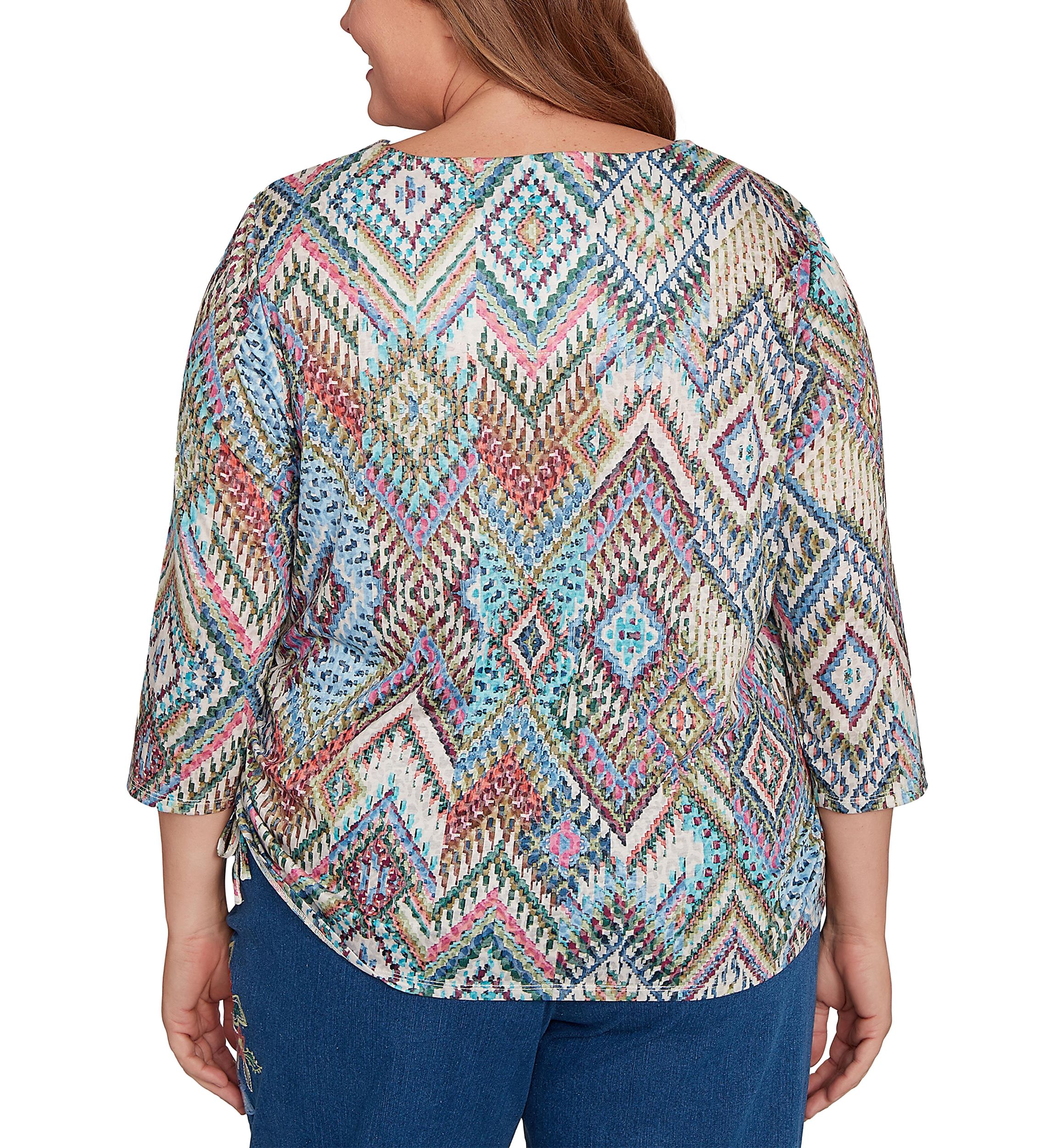 Plus Size El Paso Ikat Diamond Top