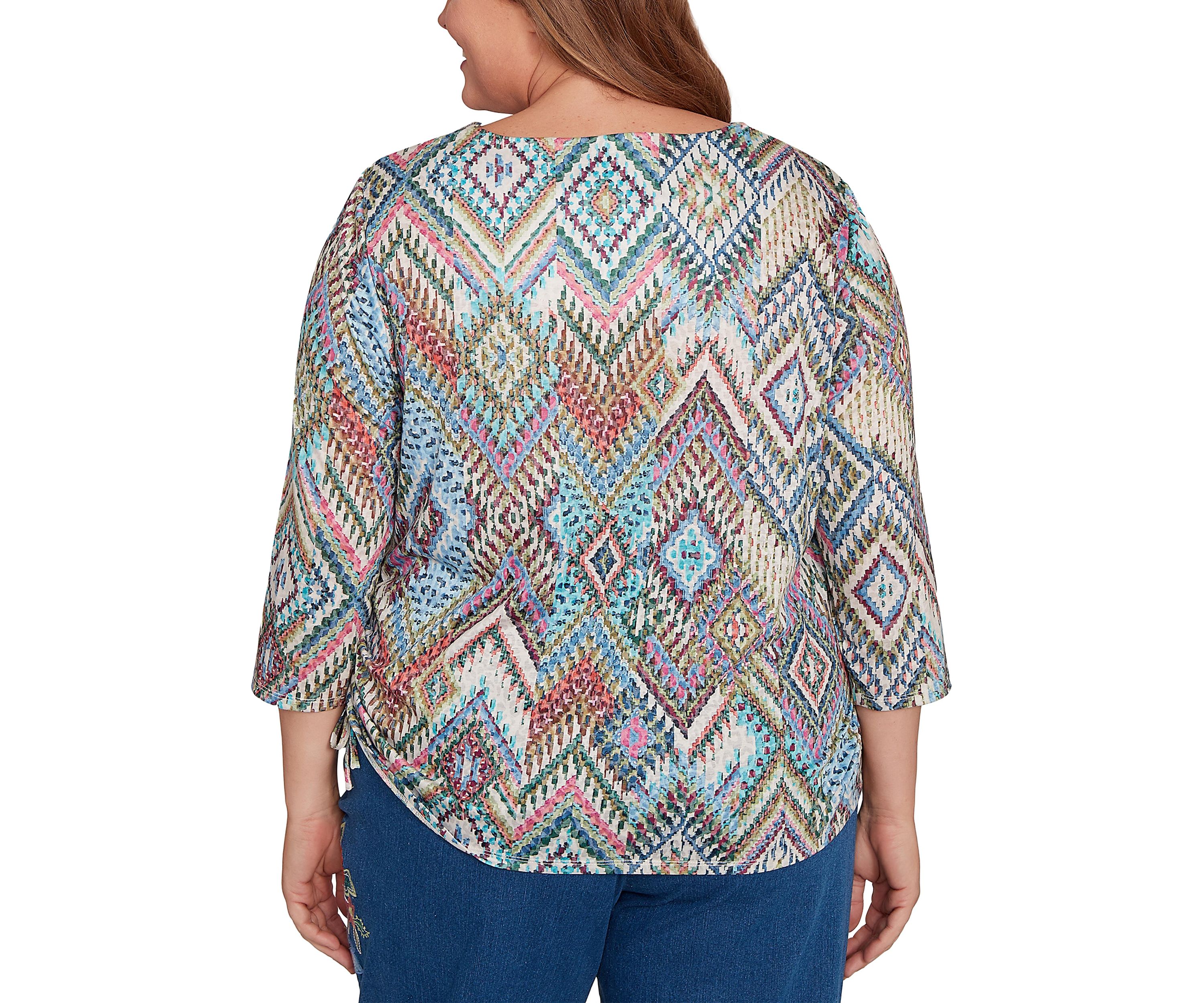 Plus Size El Paso Ikat Diamond Top