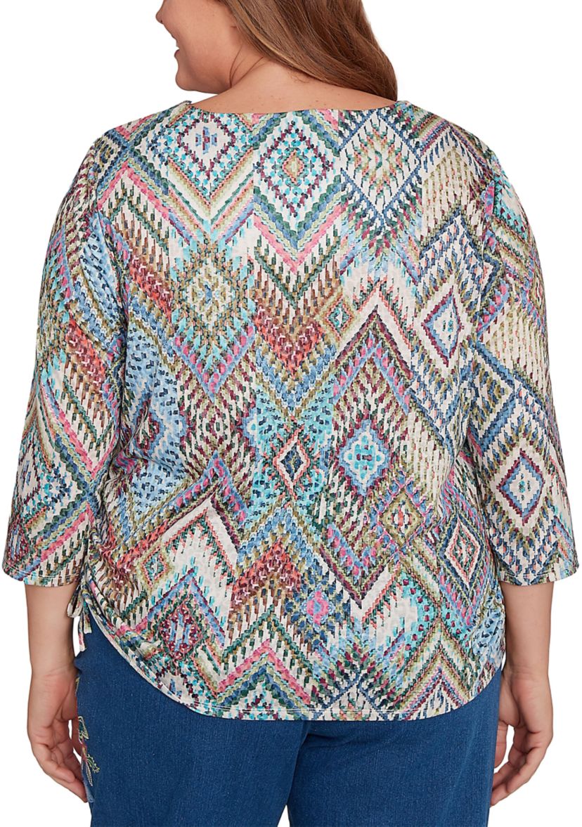 Plus Size El Paso Ikat Diamond Top
