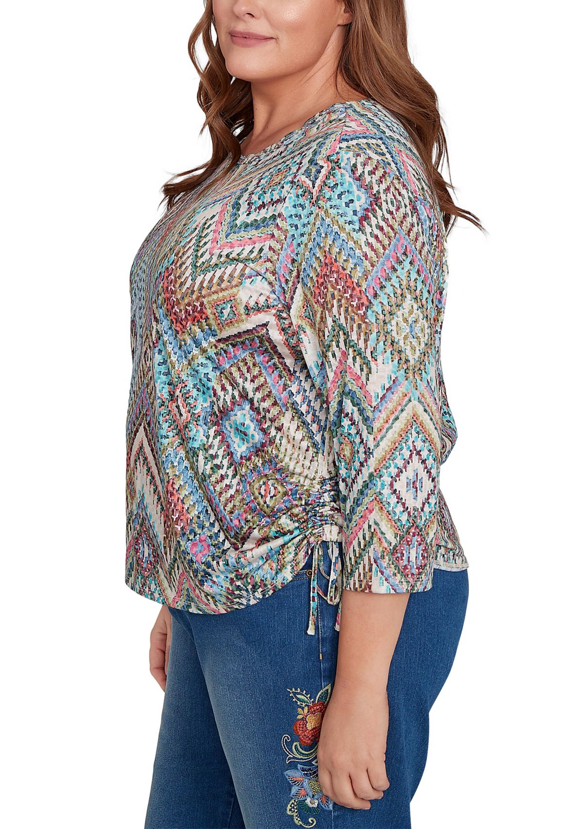 Plus Size El Paso Ikat Diamond Top