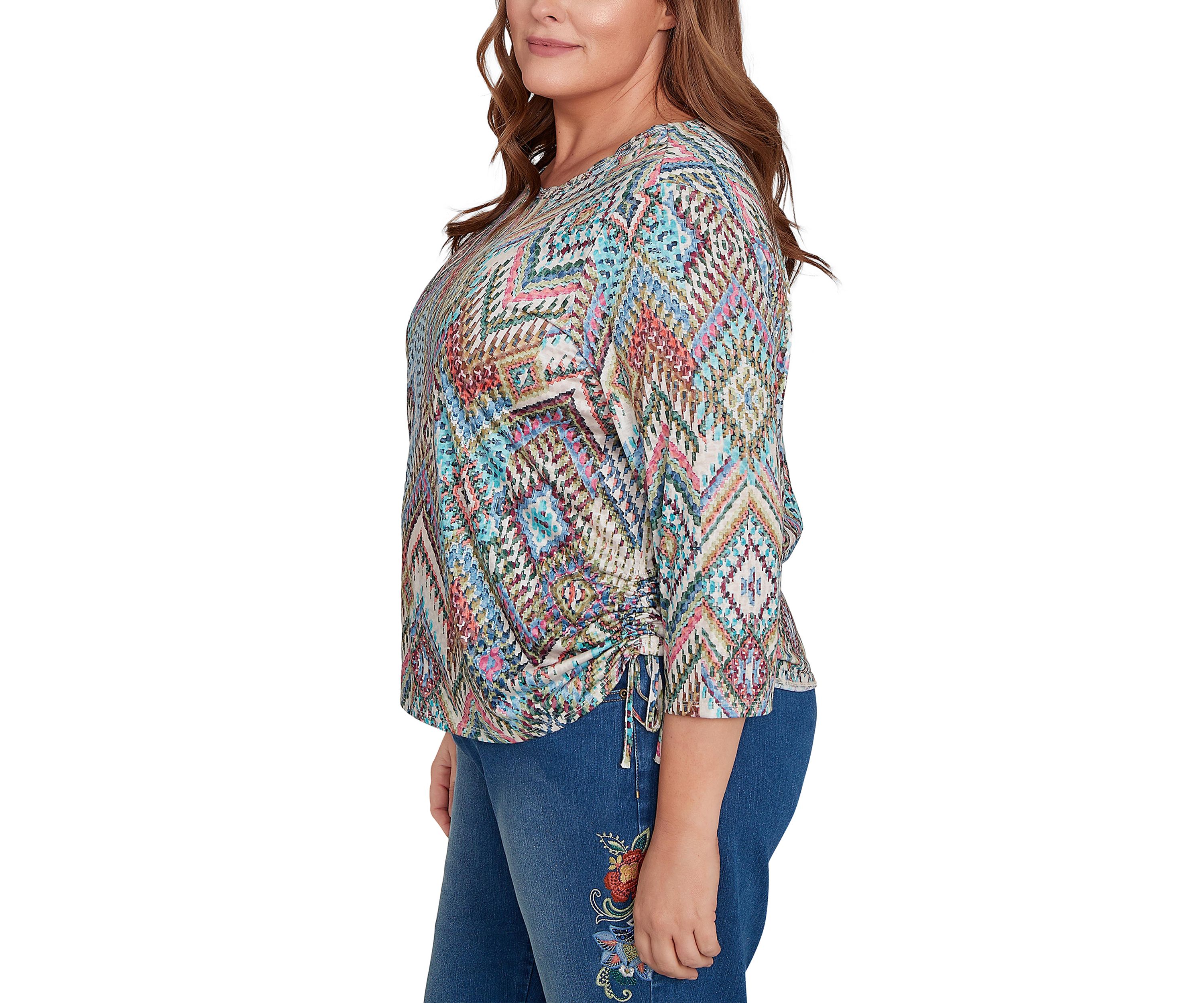 Plus Size El Paso Ikat Diamond Top