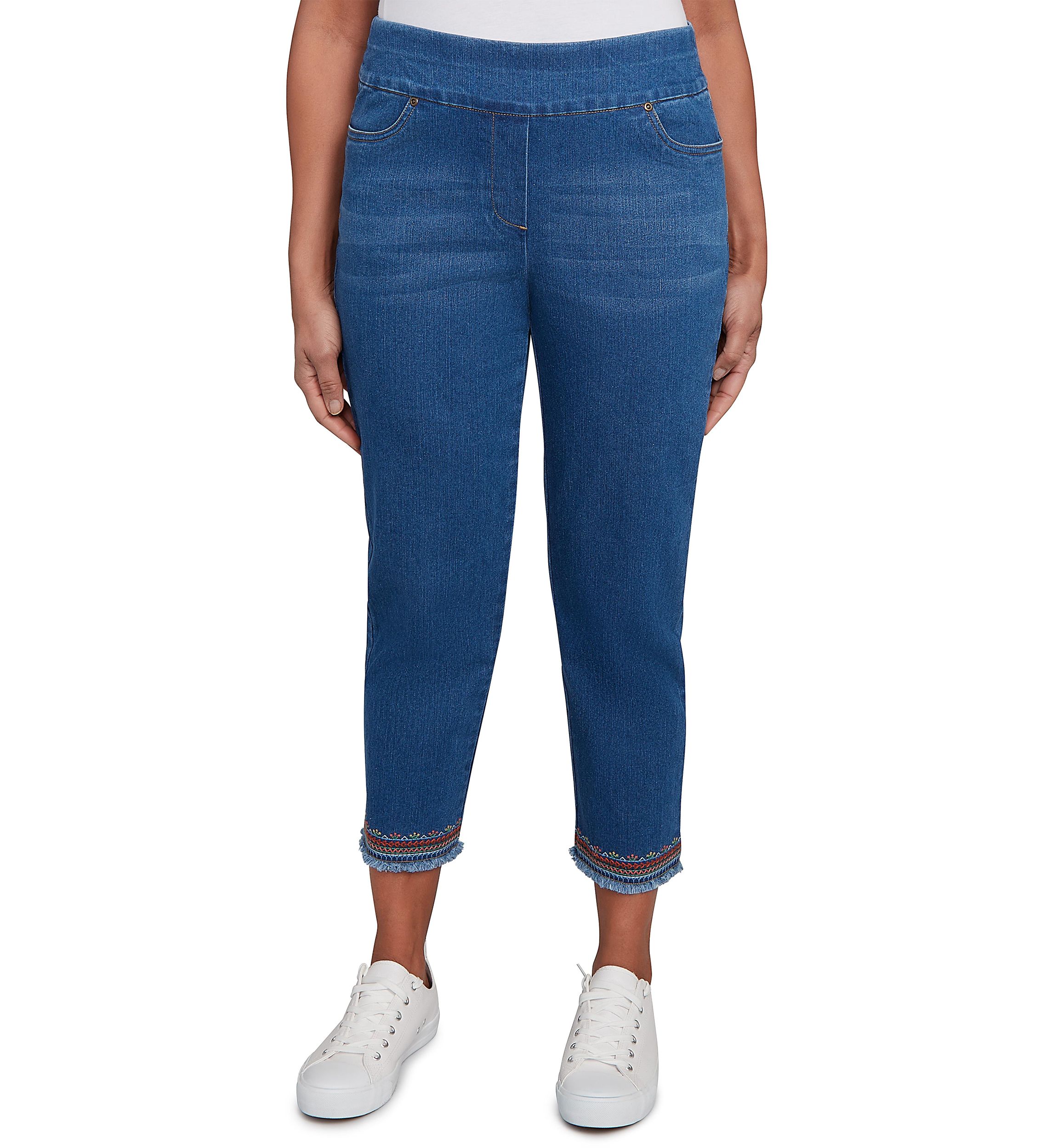 Petite El Paso Border Fringe Ankle Pants