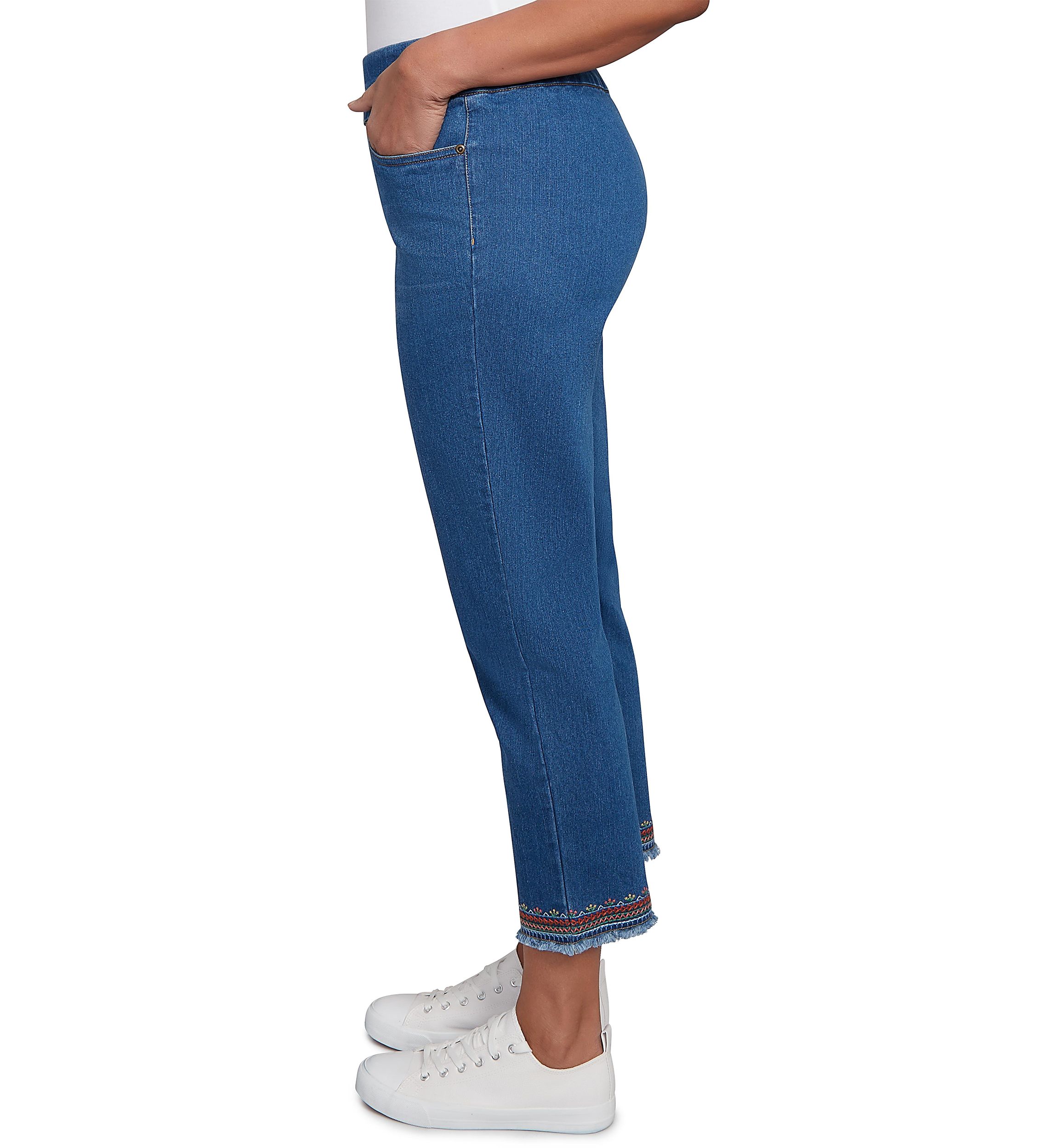 Petite El Paso Border Fringe Ankle Pants