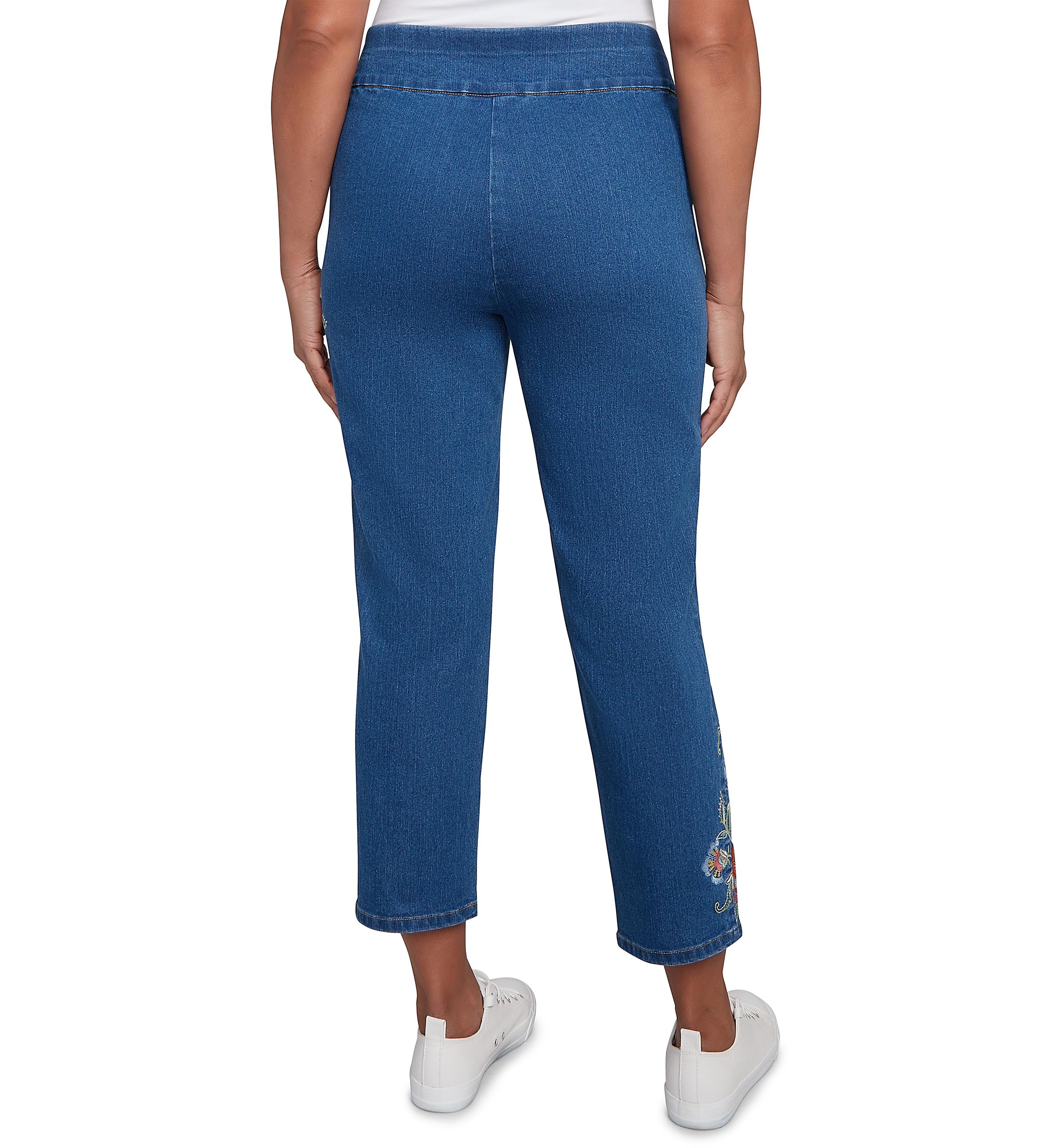Petite El Paso Floral Embroidered Ankle Pants