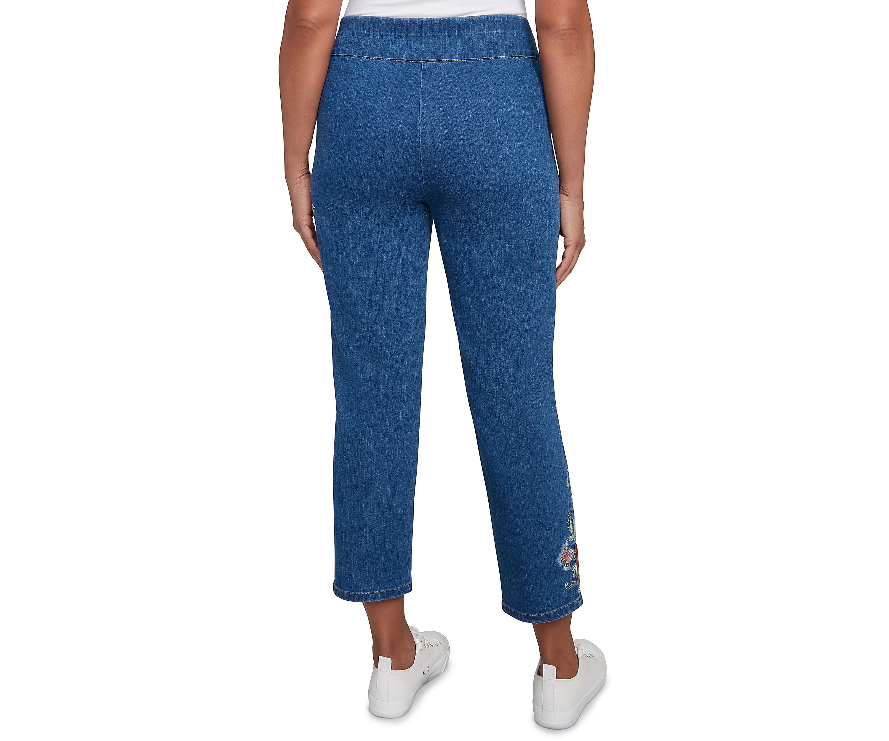 Petite El Paso Floral Embroidered Ankle Pants