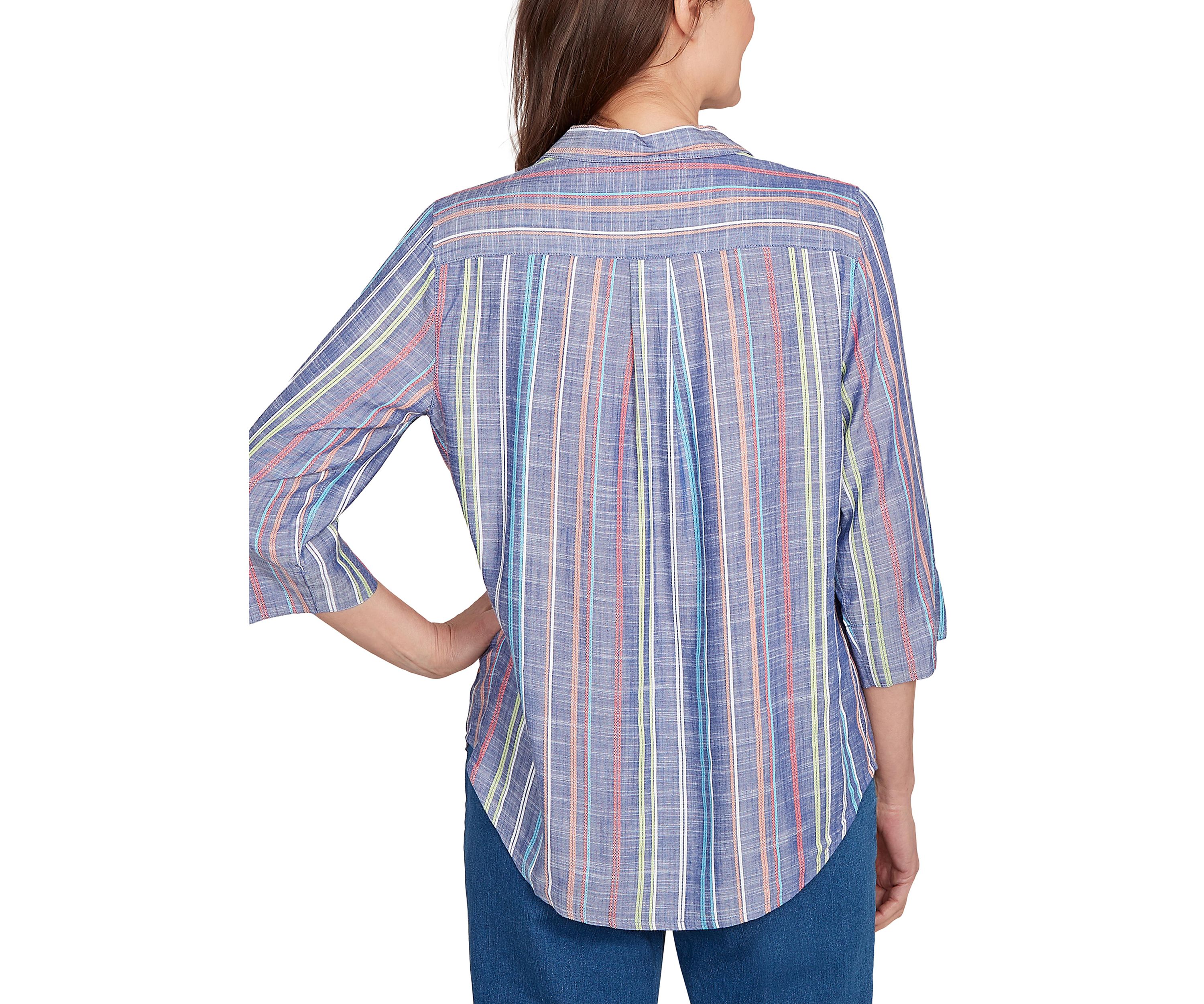 Petite El Paso Texture Multi Stripe Top 