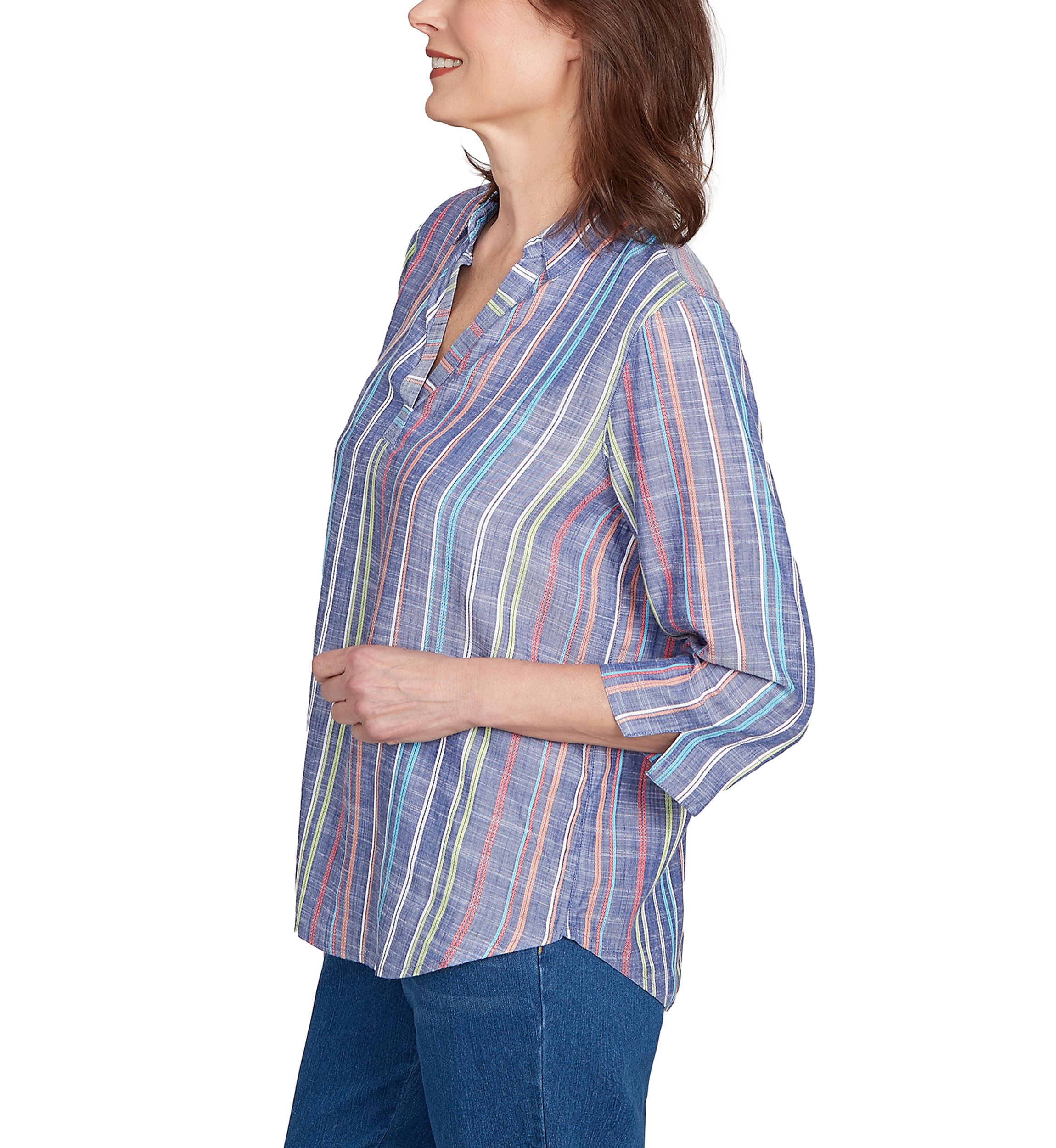 Petite El Paso Texture Multi Stripe Top 