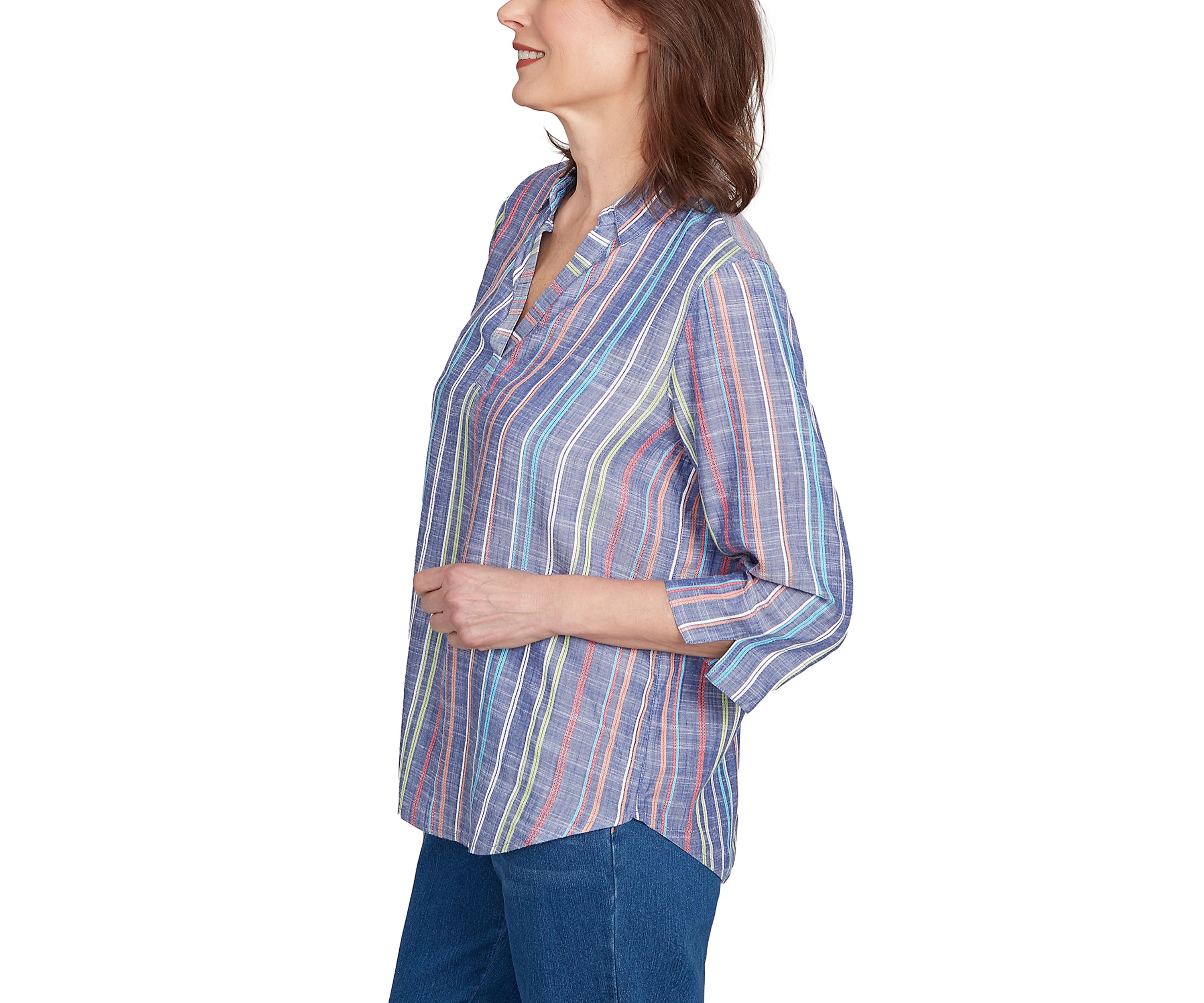 Petite El Paso Texture Multi Stripe Top 