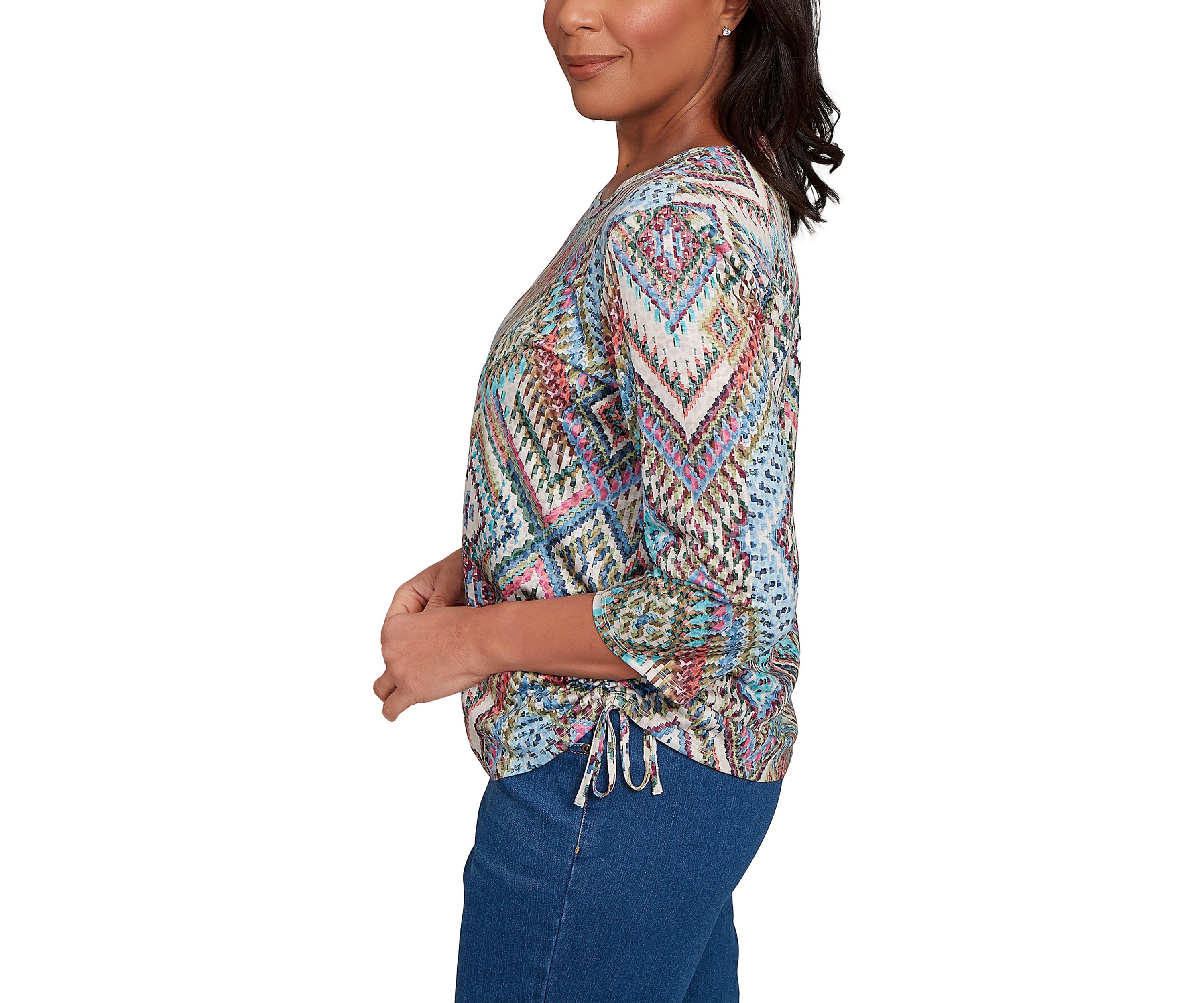 Petite El Paso Ikat Diamond Top 