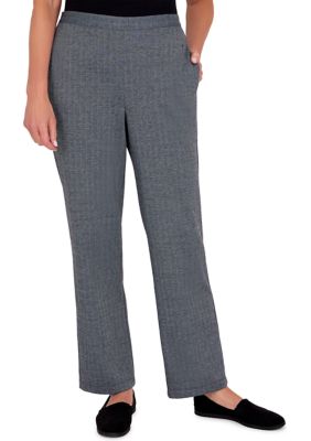 Alfred Dunner Women's Theater District Mélange Pull-On Straight Leg ...