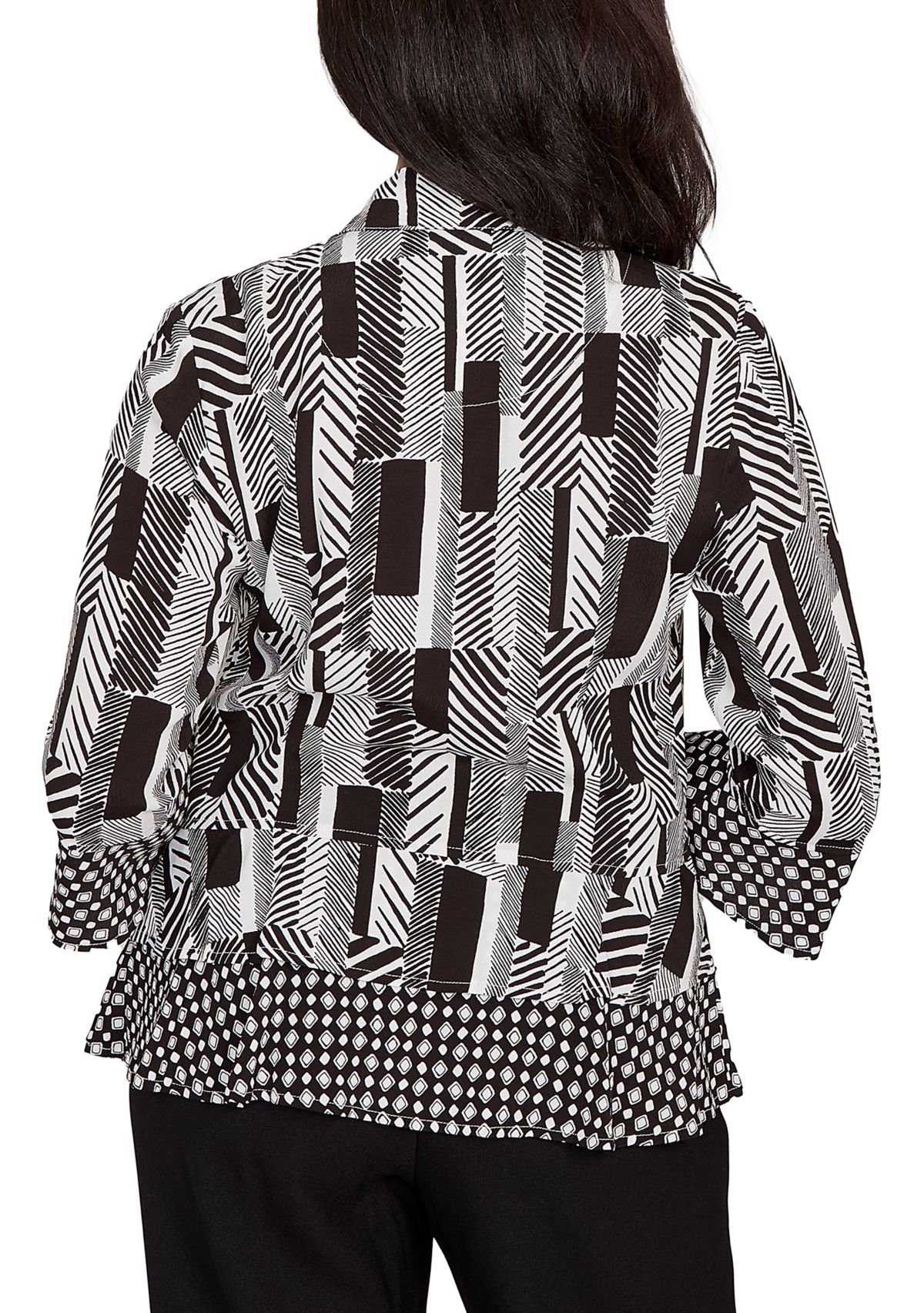 Womens Business As Usual Zebra Geo Twin Print Top