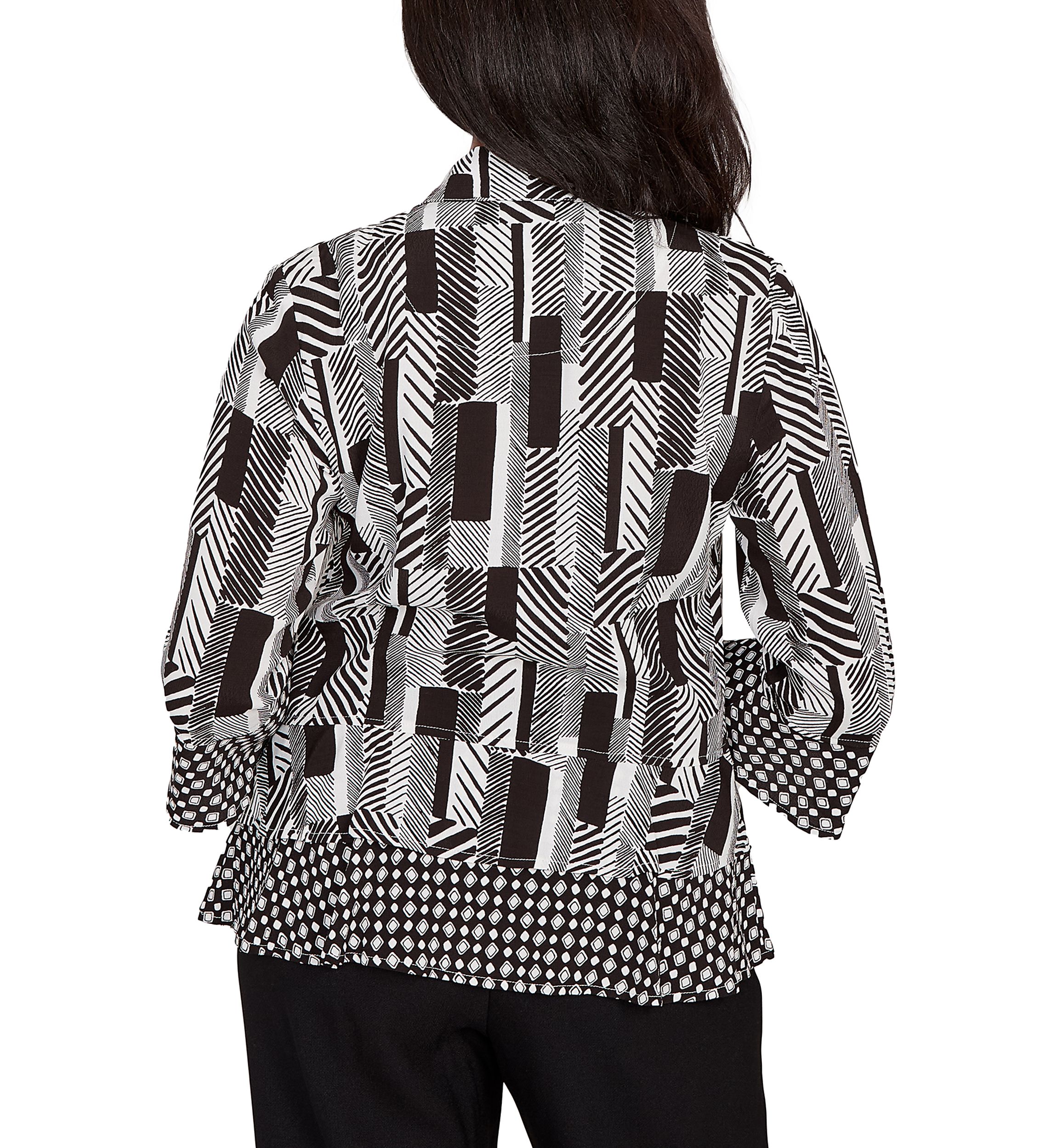 Womens Business As Usual Zebra Geo Twin Print Top