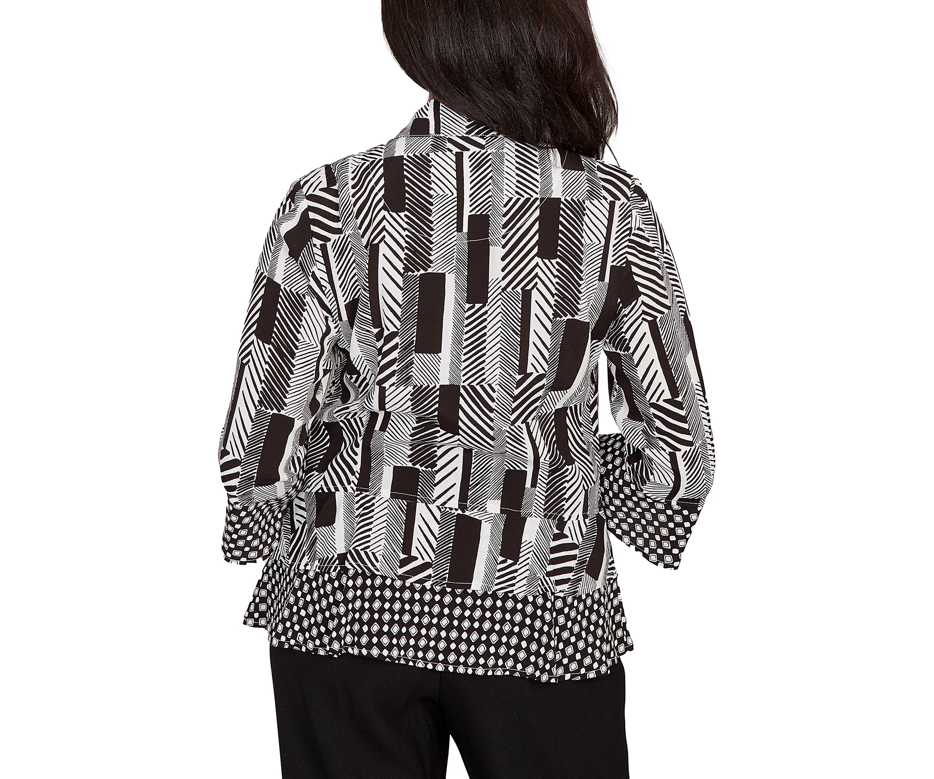 Womens Business As Usual Zebra Geo Twin Print Top