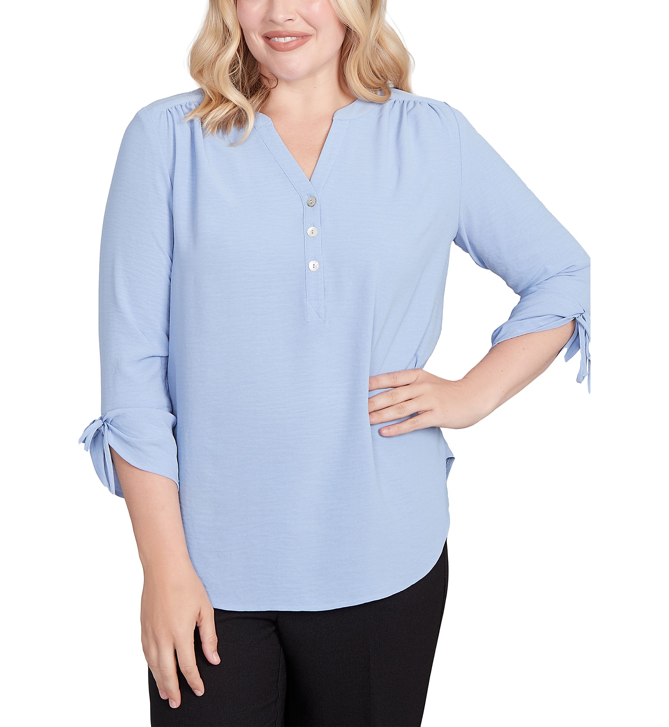 Womens  Business As Usual Crinkle Texture Top
