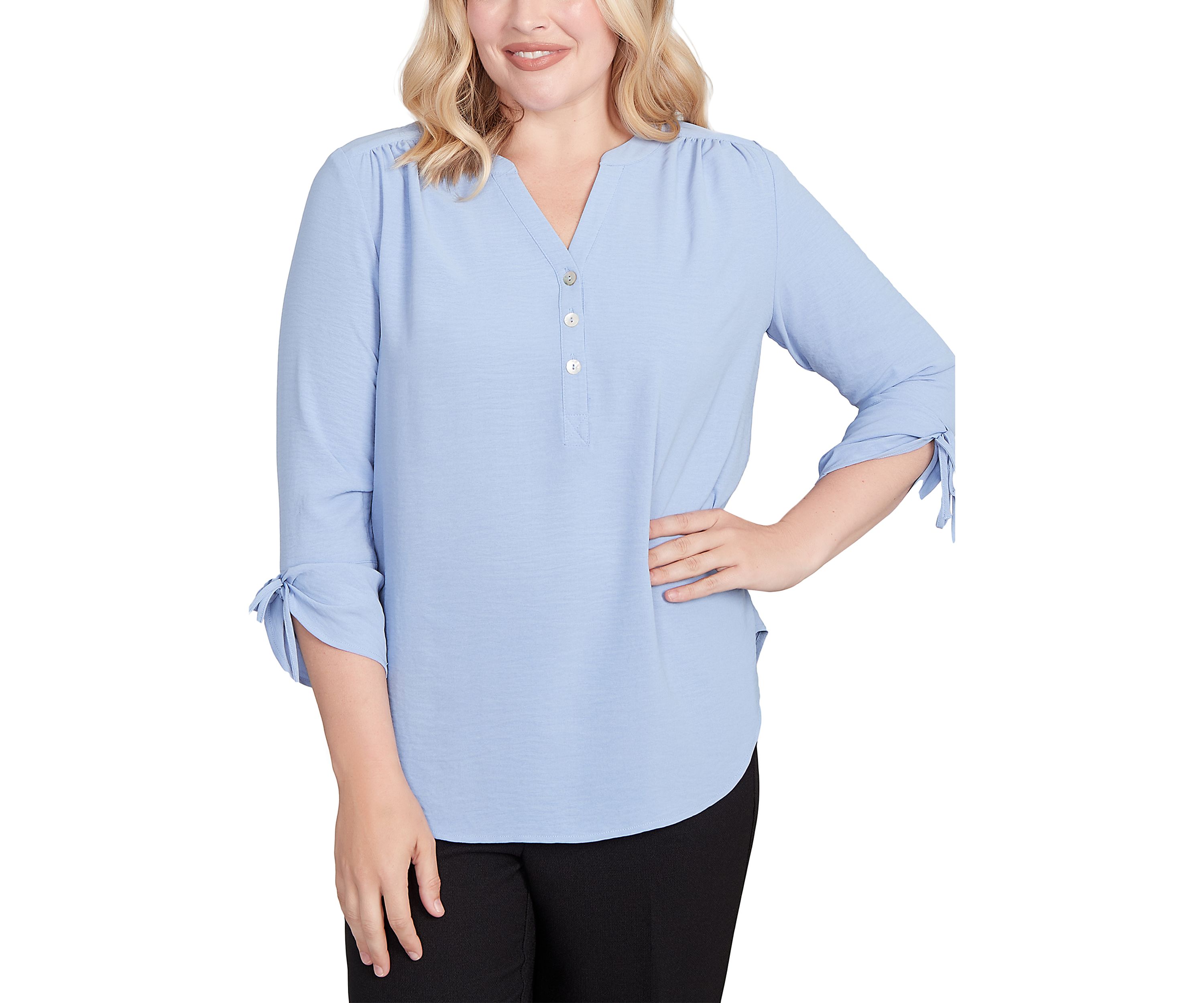 Womens  Business As Usual Crinkle Texture Top