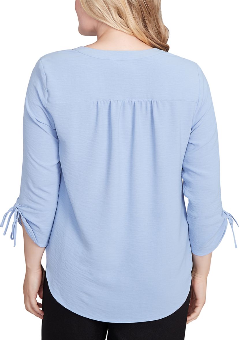 Womens  Business As Usual Crinkle Texture Top
